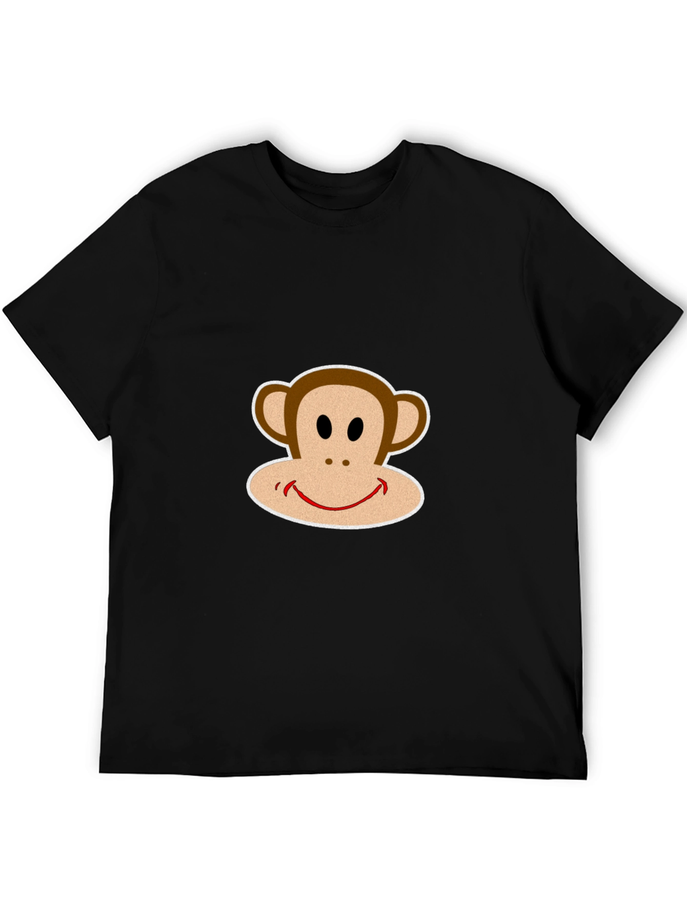 Black T-Shirt with Smiling Monkey Graphic
