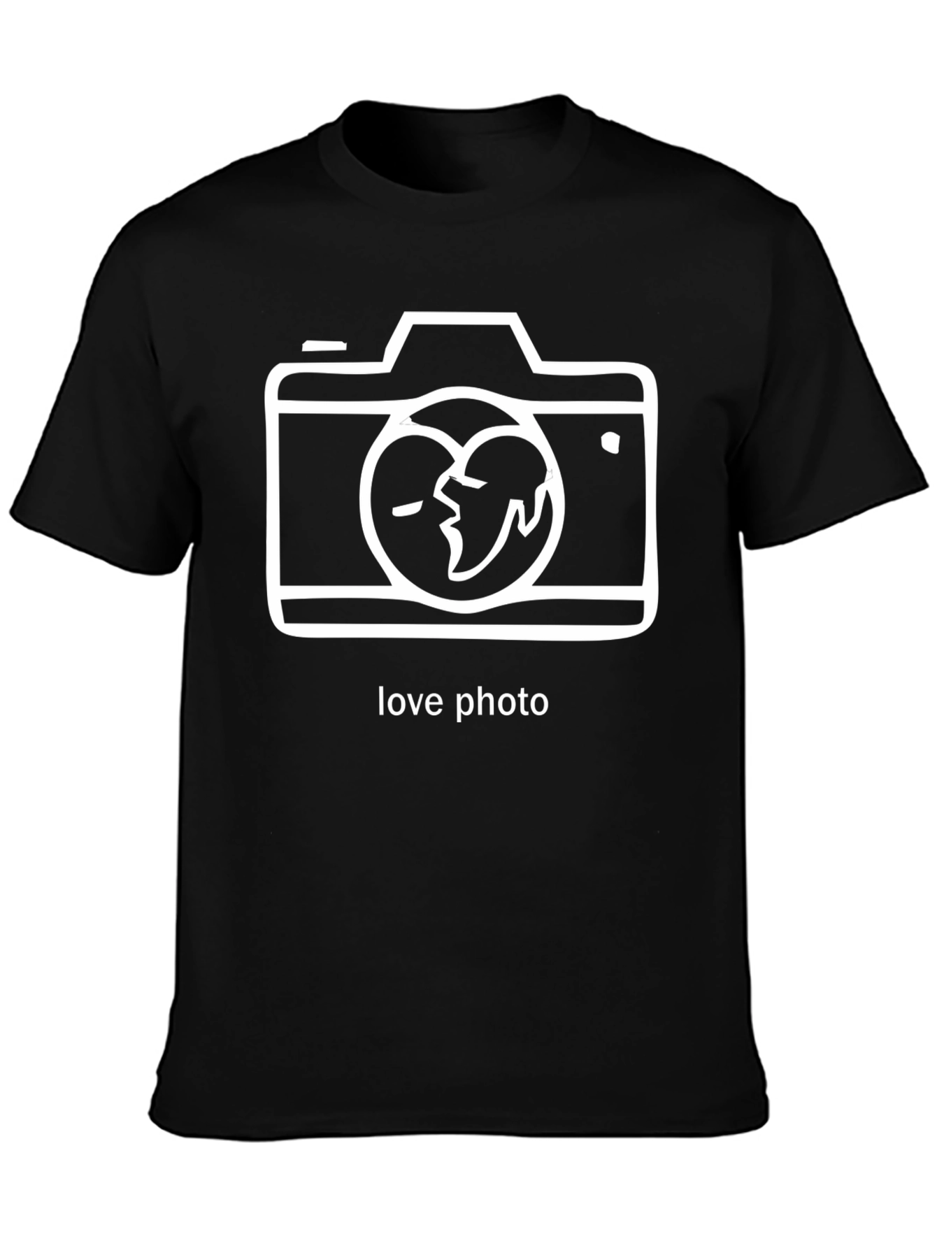 Love Photo Graphic T-Shirt - Black