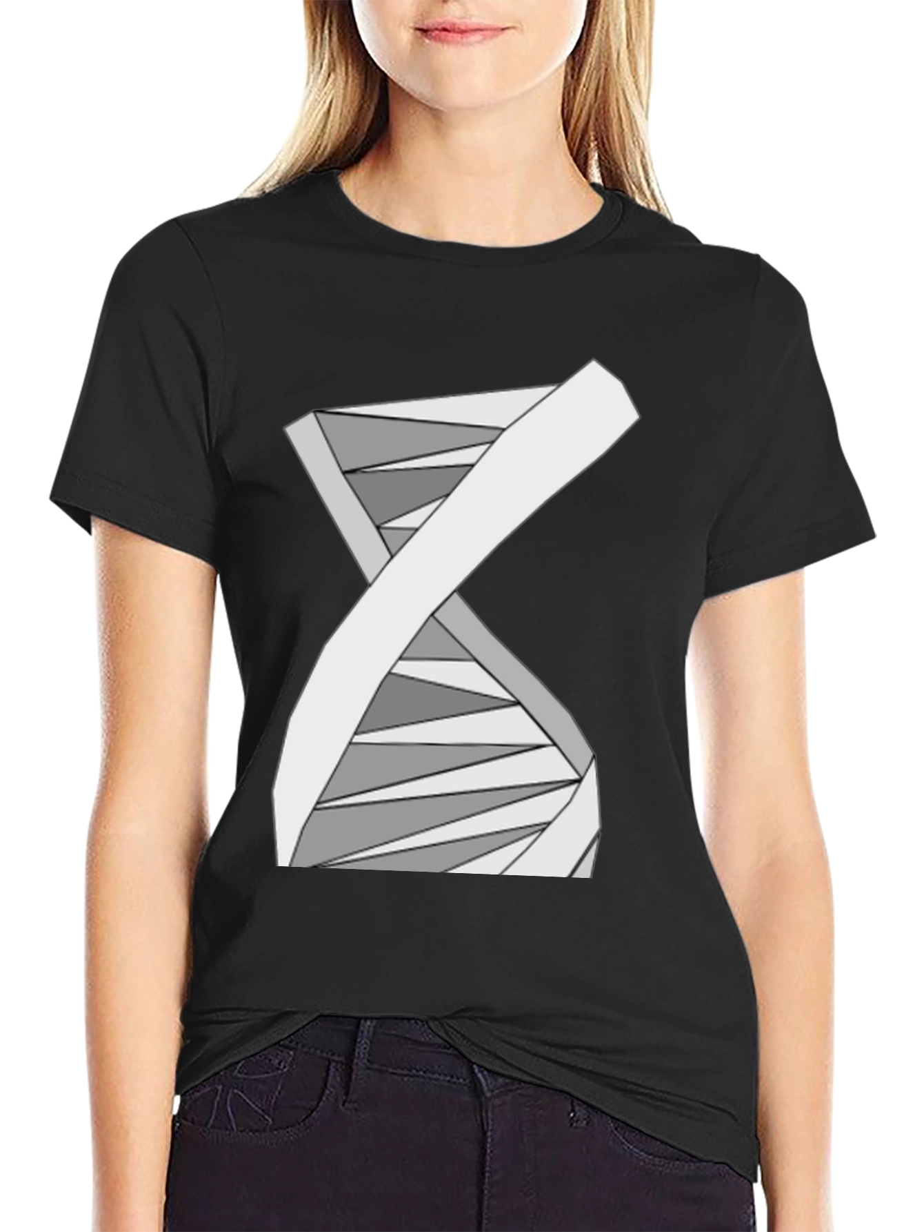 Abstract DNA Helix Graphic Tee - Science Style