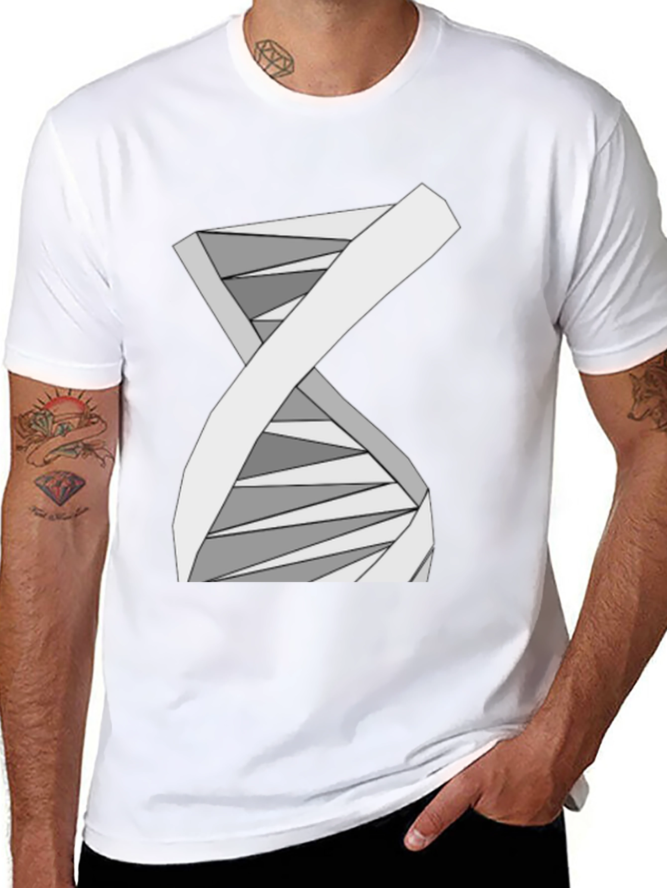 Abstract DNA Helix Graphic Tee - Science Style