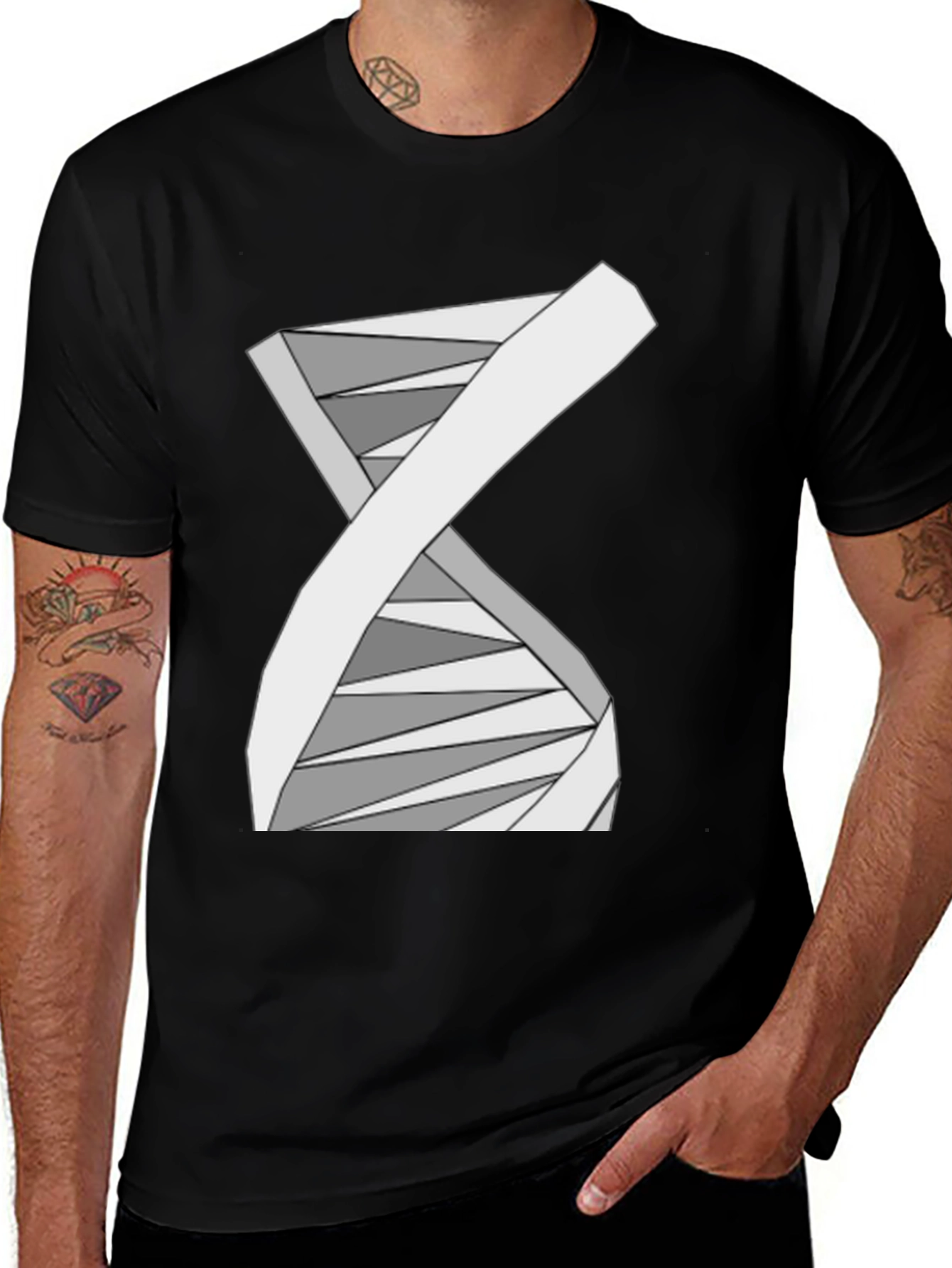 Abstract DNA Helix Graphic Tee - Science Style