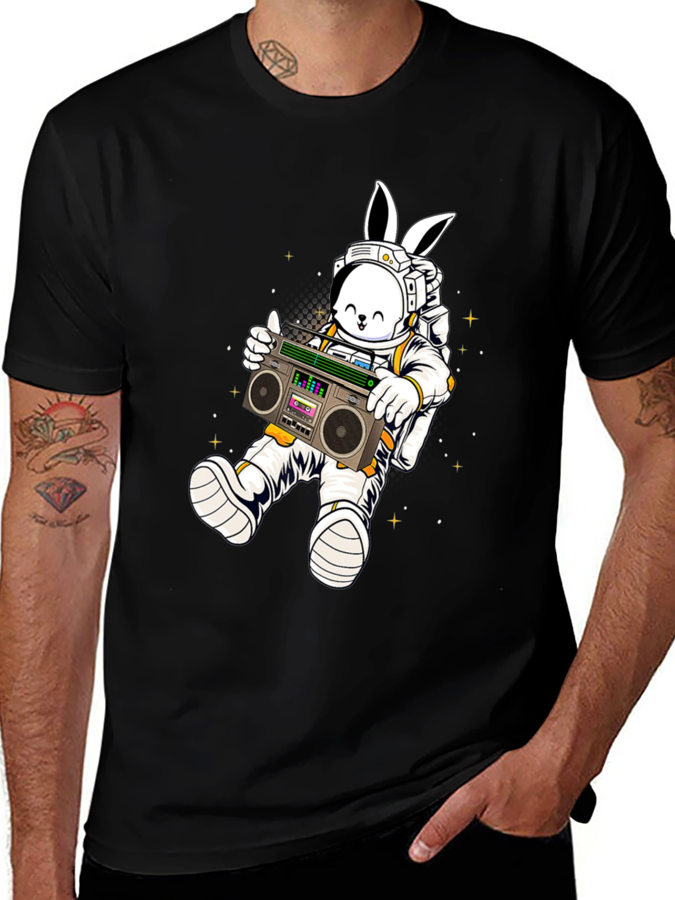 Space Bunny Boombox T-Shirt