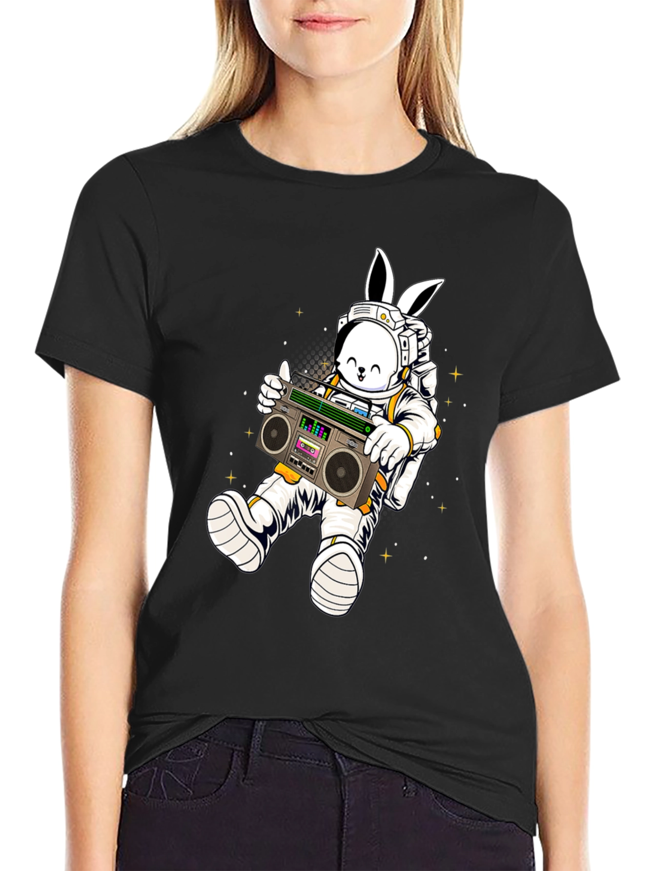 Space Bunny Boombox T-Shirt