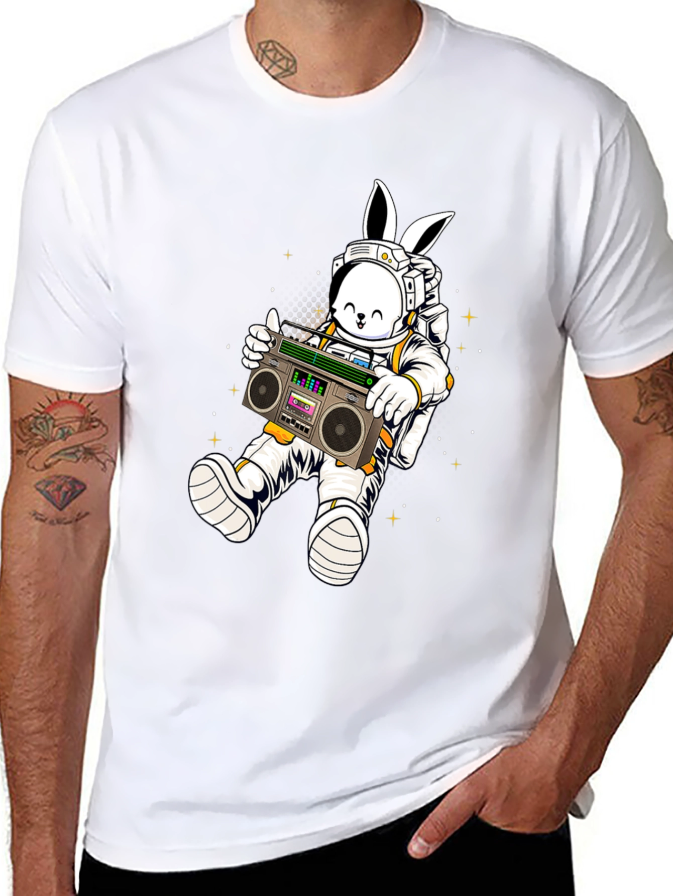 Space Bunny Boombox T-Shirt