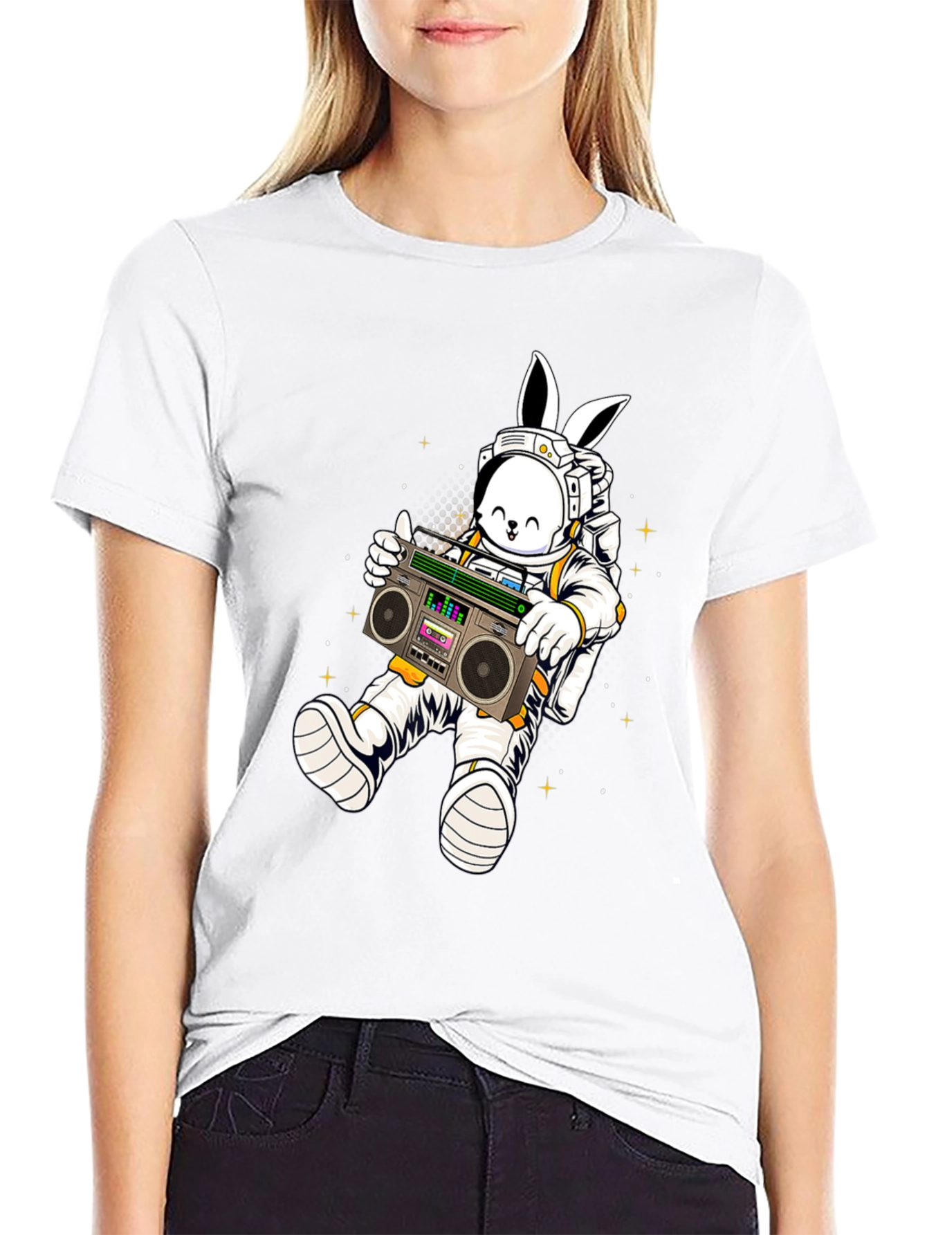 Space Bunny Boombox T-Shirt