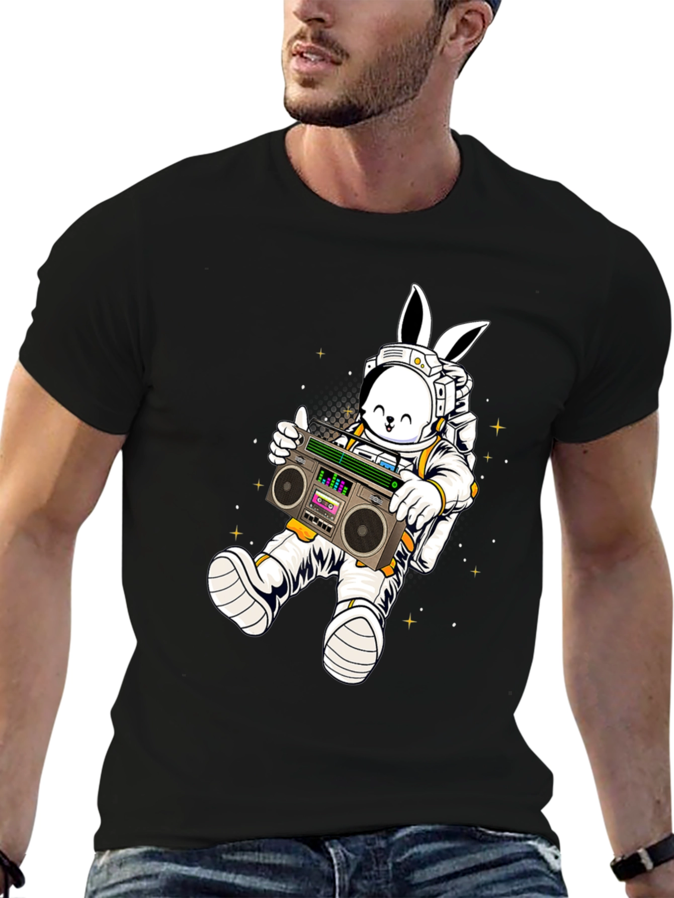 Space Bunny Boombox T-Shirt