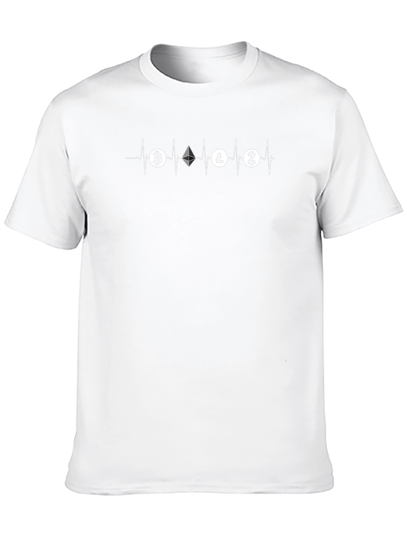 Crypto Heartbeat T-Shirt - Bitcoin Ethereum Litecoin
