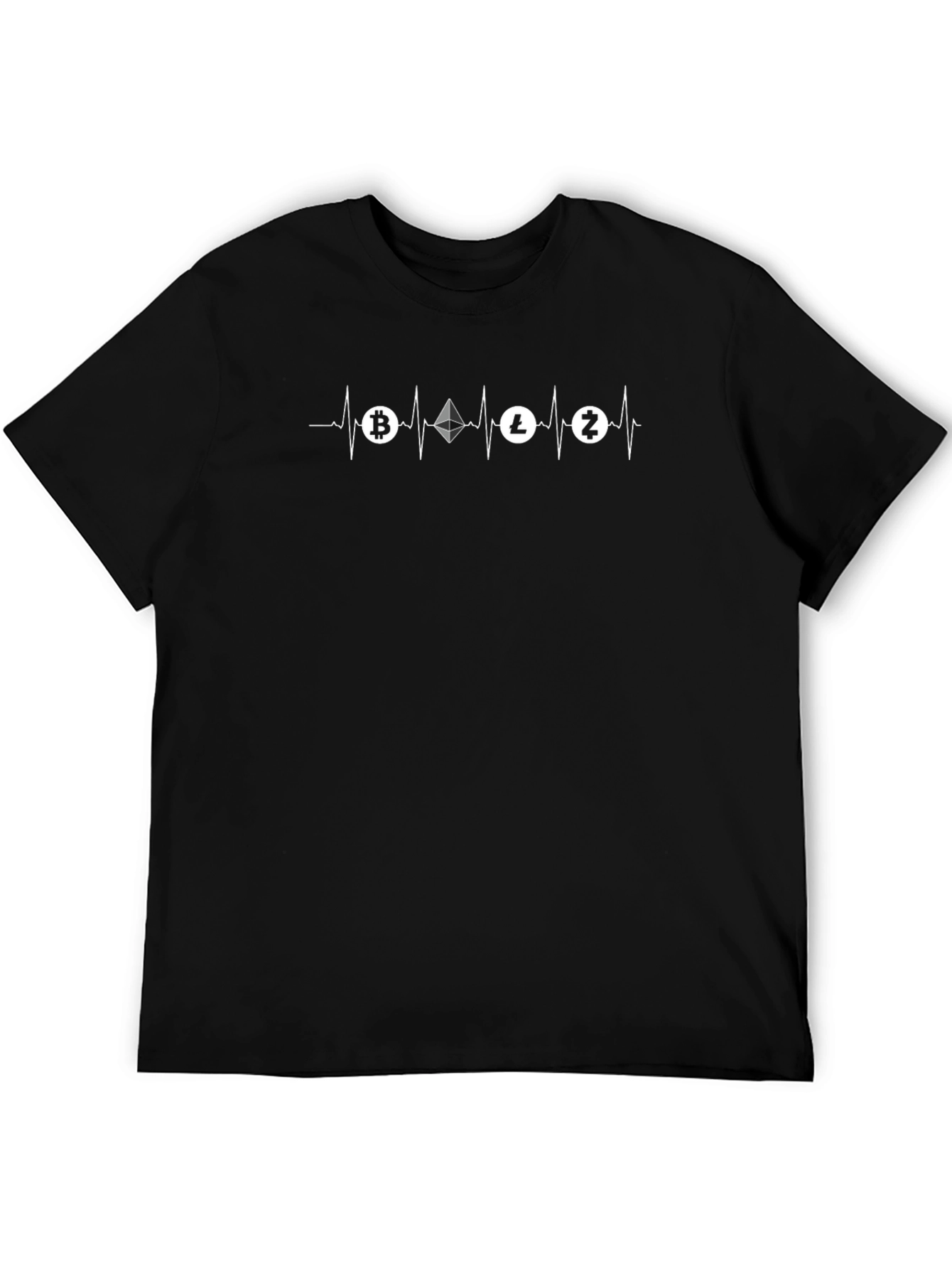 Crypto Heartbeat T-Shirt - Bitcoin Ethereum Litecoin