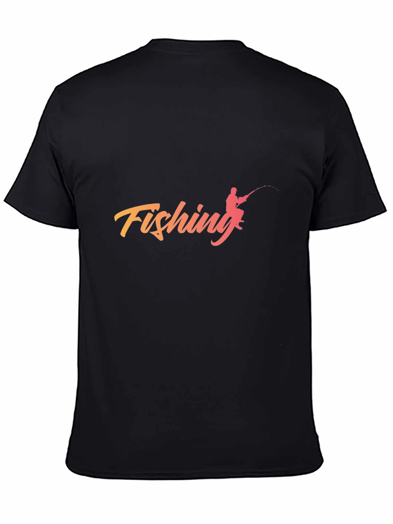 Fishing Graphic Tee - Black Cotton Comfort