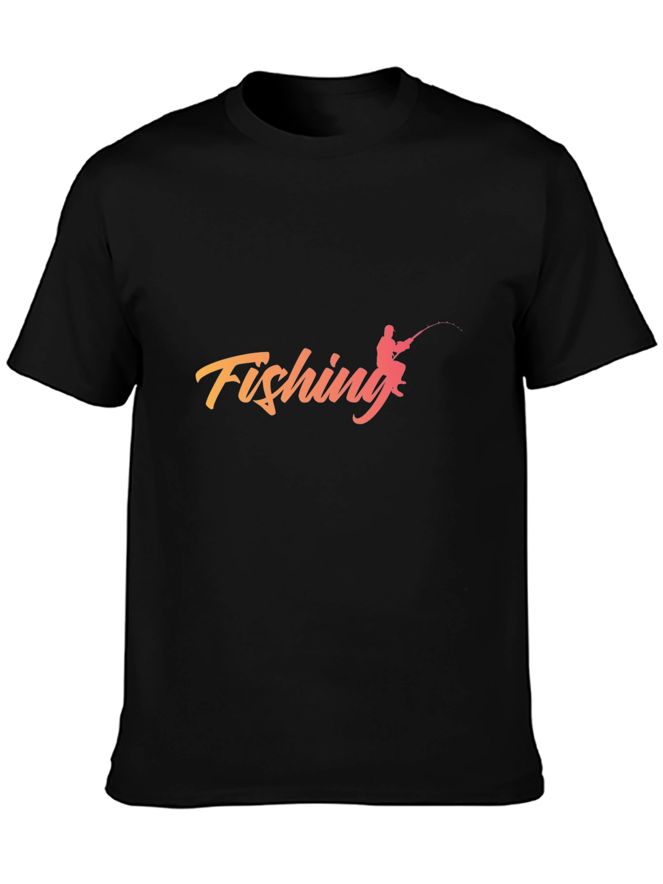 Fishing Graphic Tee - Black Cotton Comfort