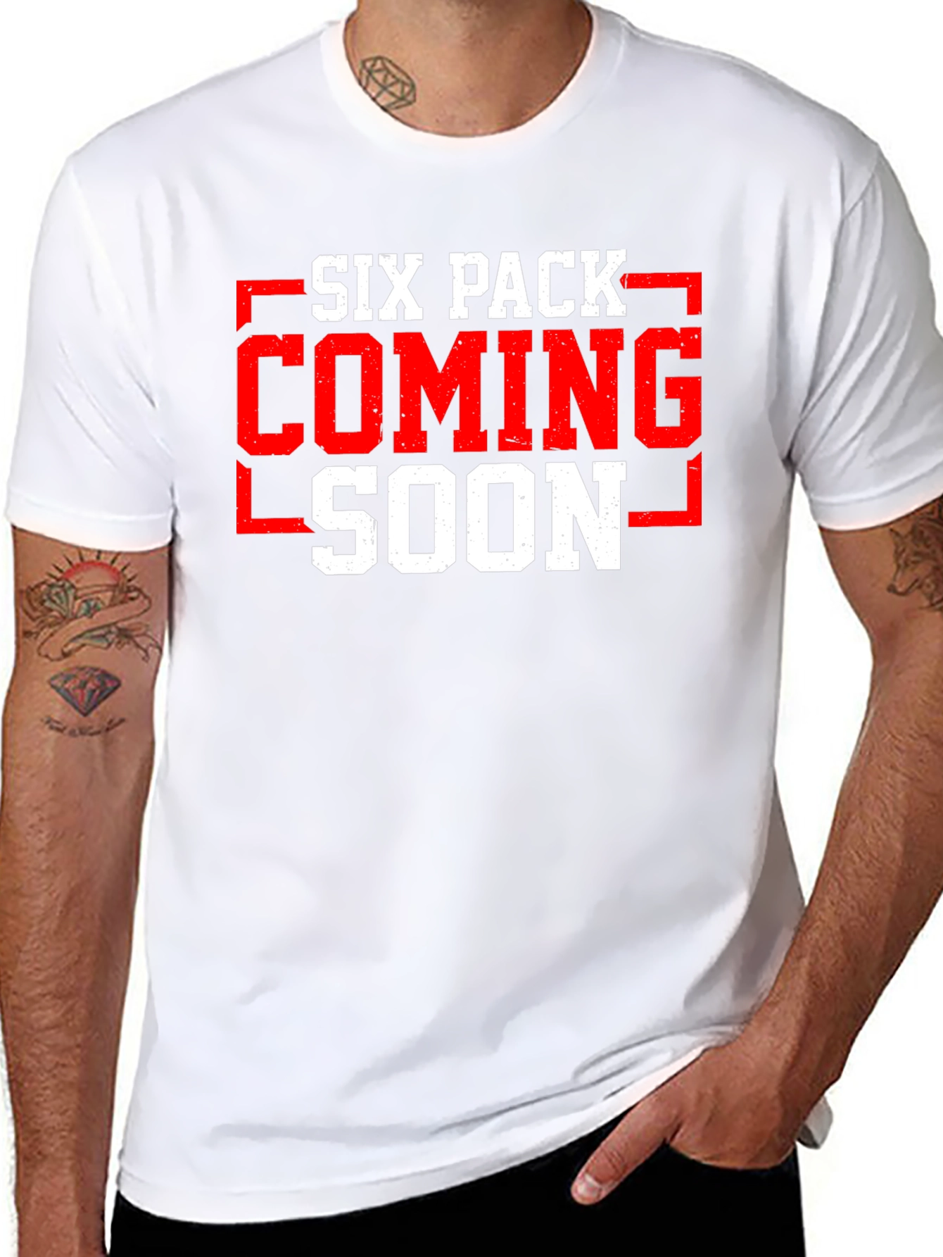 Six Pack Coming Soon T-Shirt Gym Workout Funny