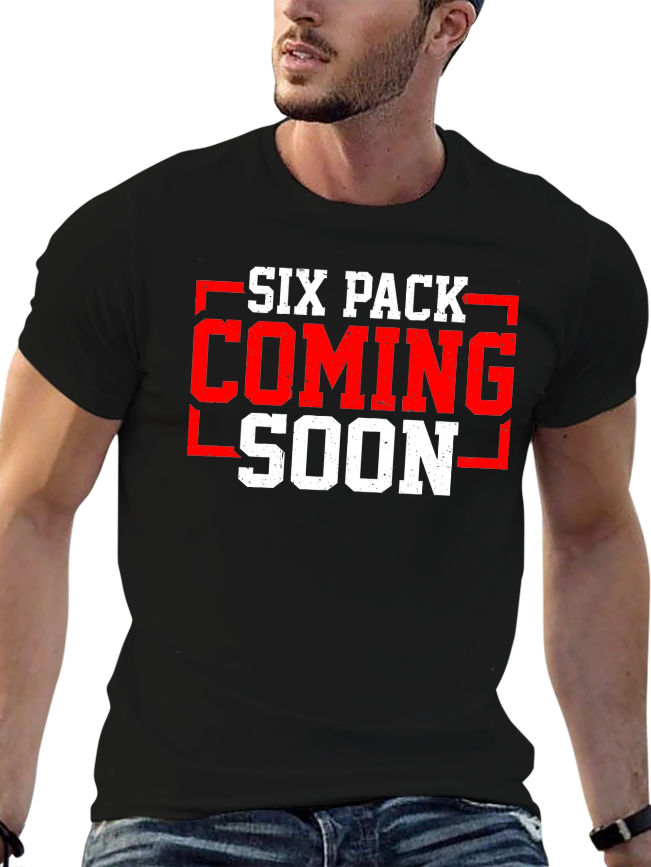 Six Pack Coming Soon T-Shirt Gym Workout Funny