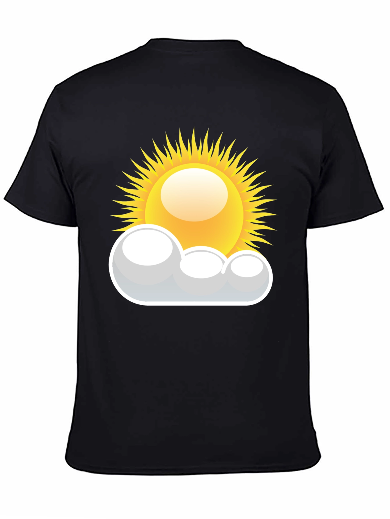 Sunny Day Graphic Tee - Black Cotton T-Shirt