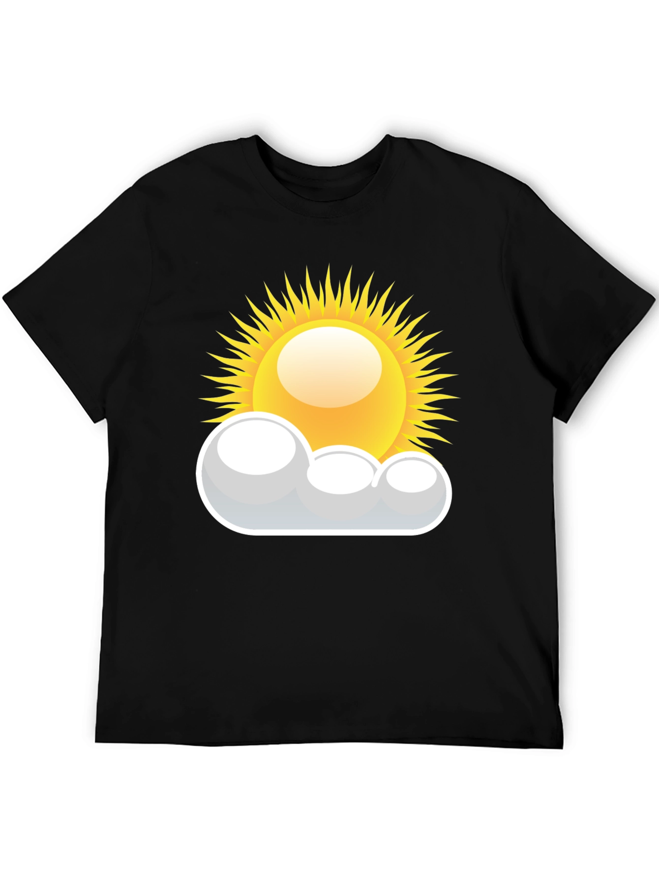 Sunny Day Graphic Tee - Black Cotton T-Shirt