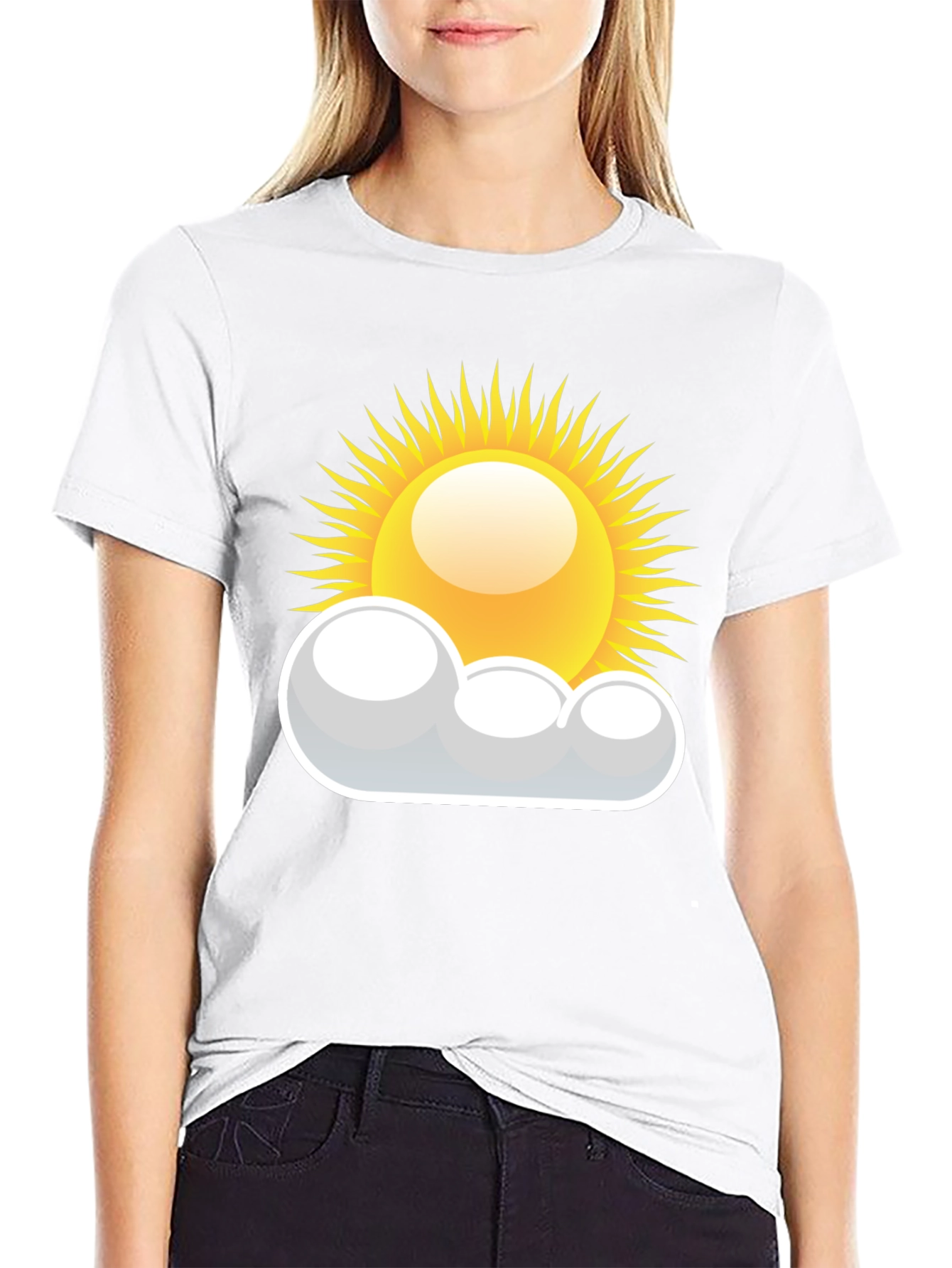 Sunny Day Graphic Tee - Black Cotton T-Shirt
