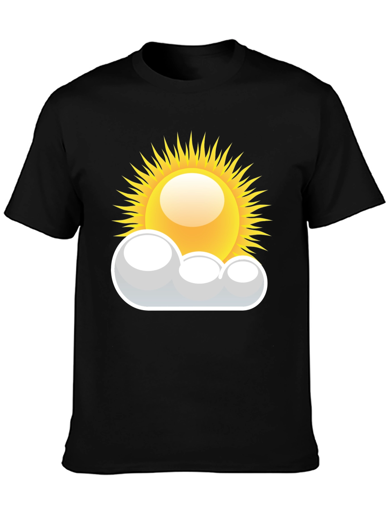 Sunny Day Graphic Tee - Black Cotton T-Shirt
