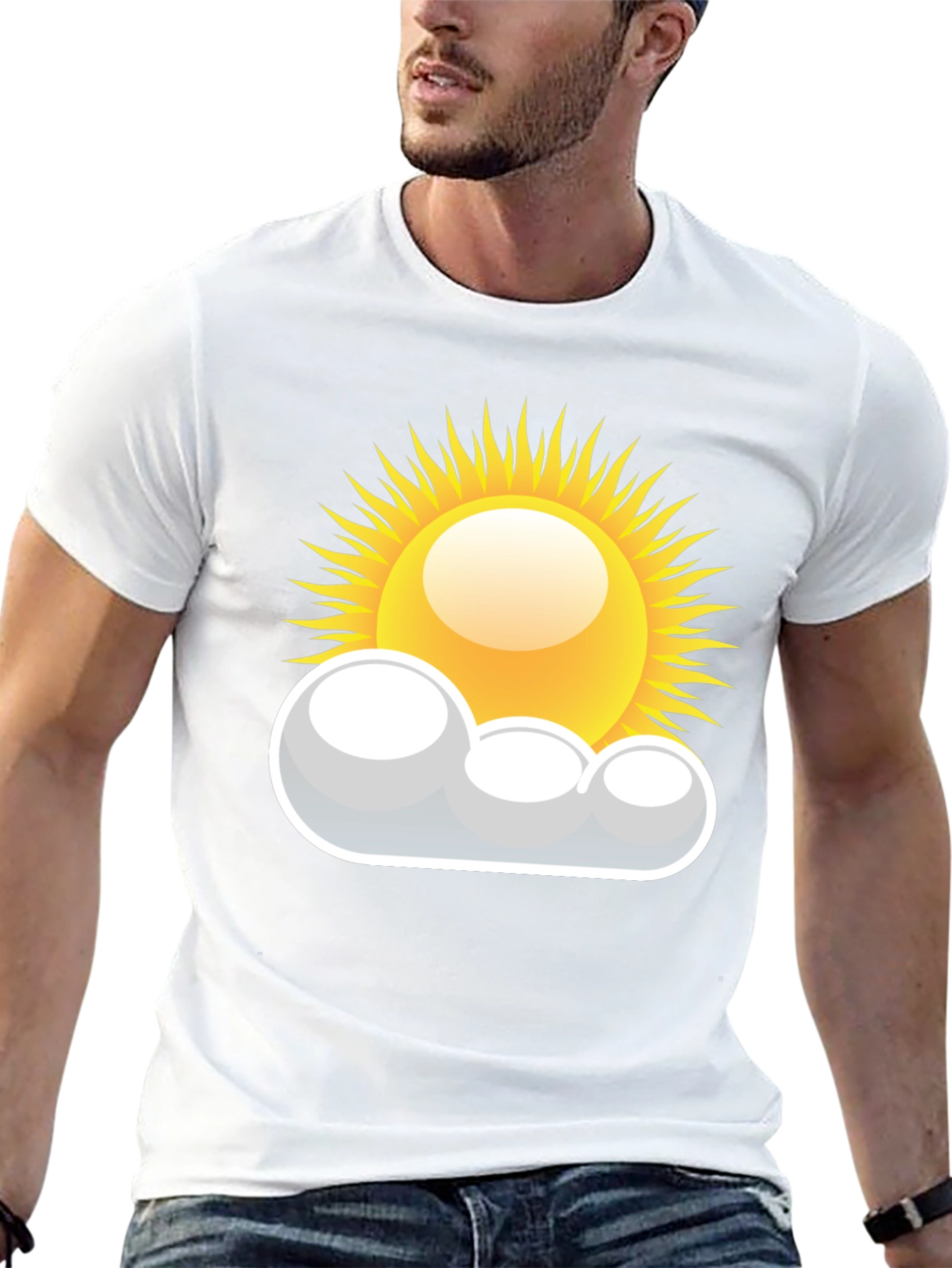Sunny Day Graphic Tee - Black Cotton T-Shirt