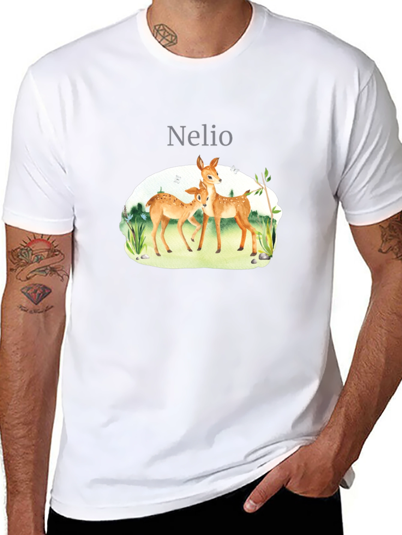 Nature Deer Graphic Tee - Soft Cotton Blend