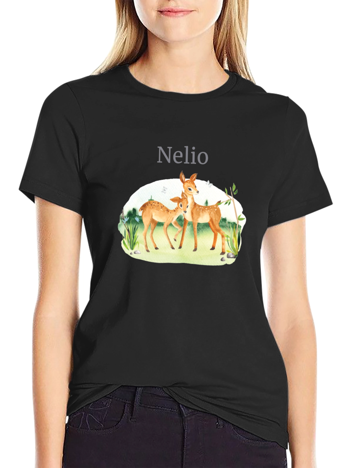 Nature Deer Graphic Tee - Soft Cotton Blend