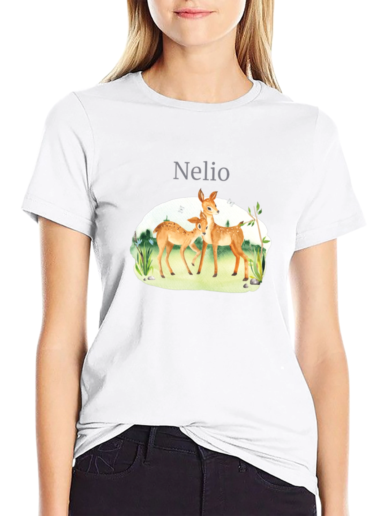 Nature Deer Graphic Tee - Soft Cotton Blend