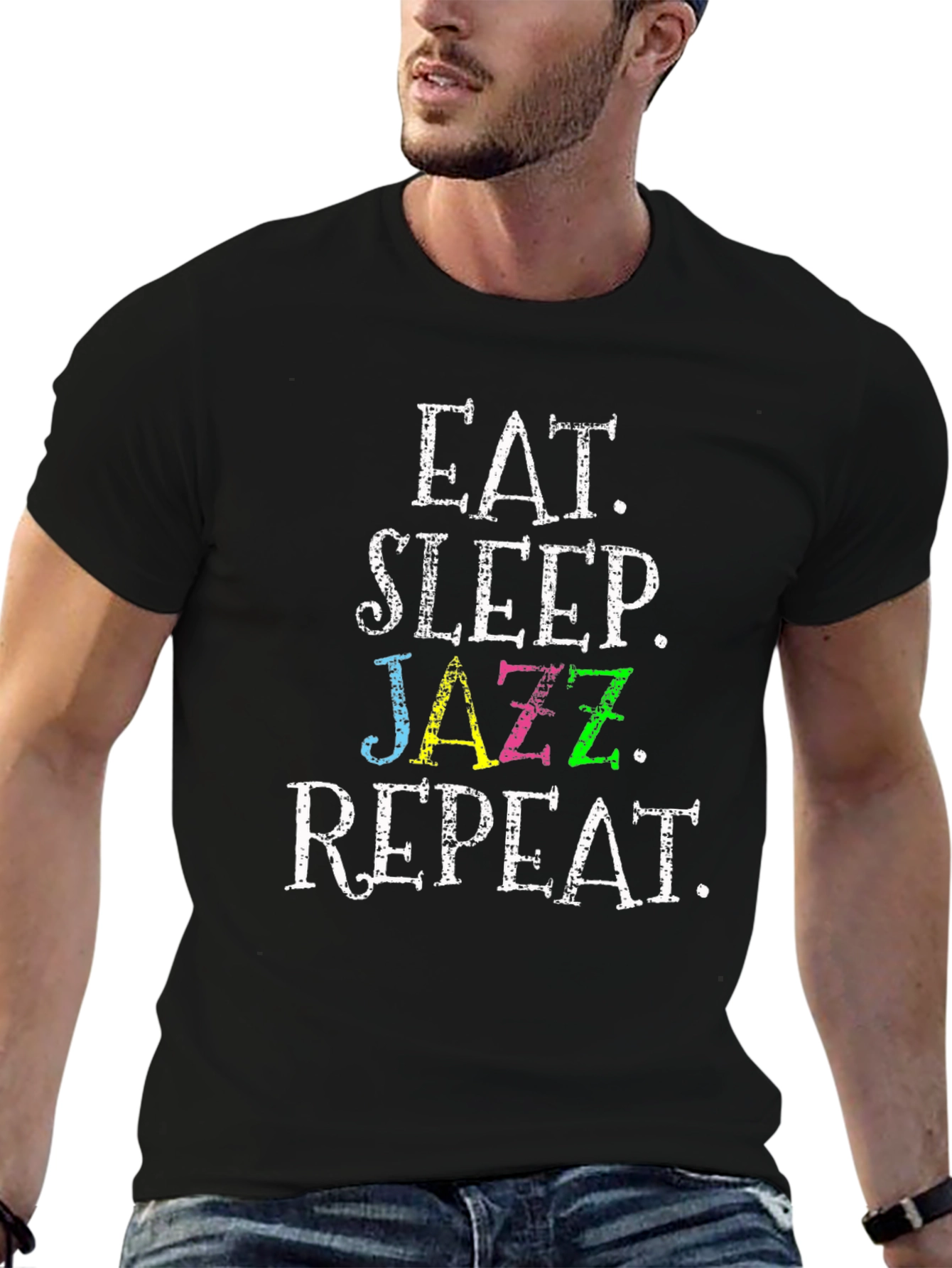 Eat Sleep Jazz Repeat Black T-Shirt