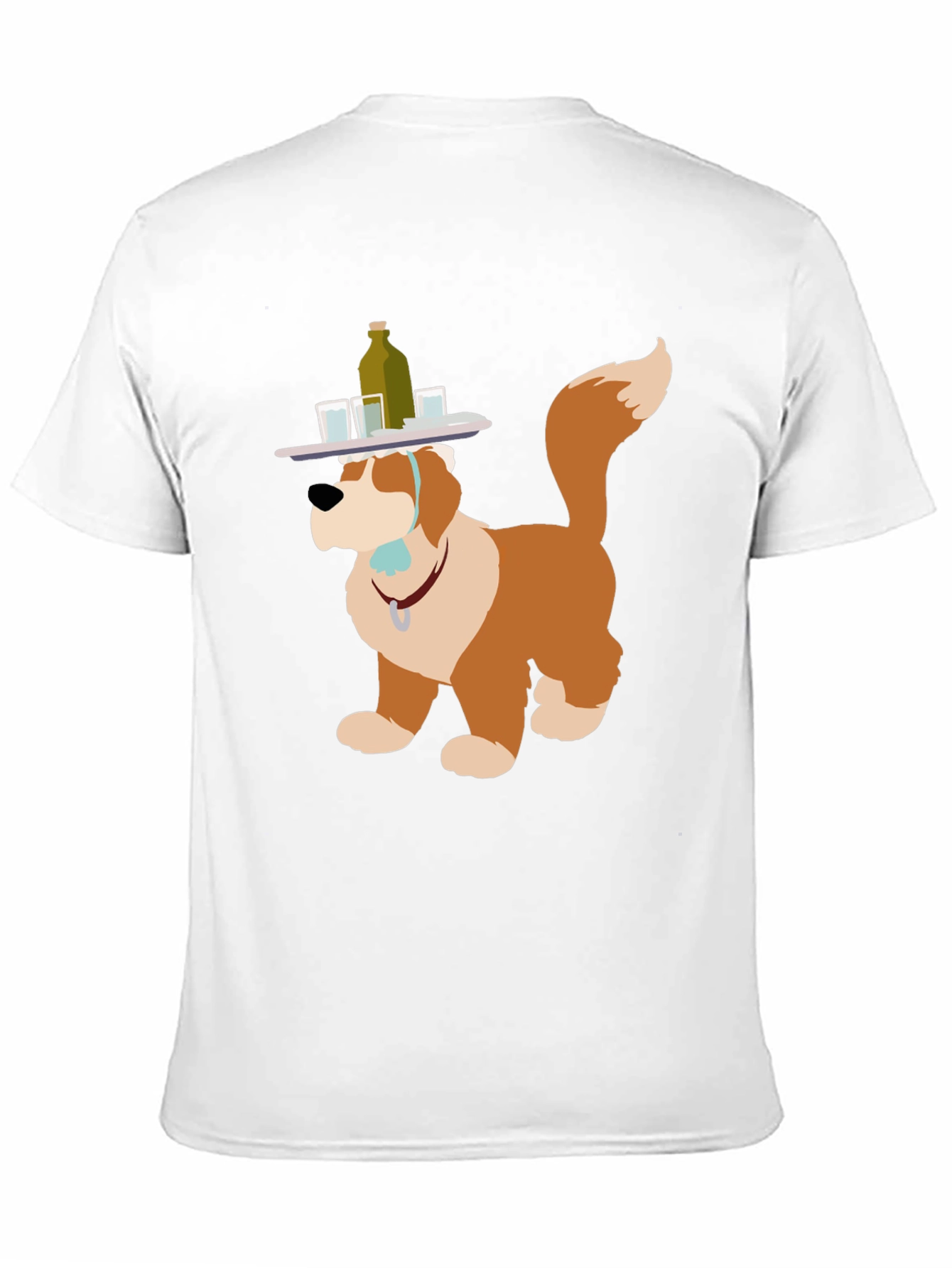 Saint Bernard Bartender Dog Graphic T-Shirt