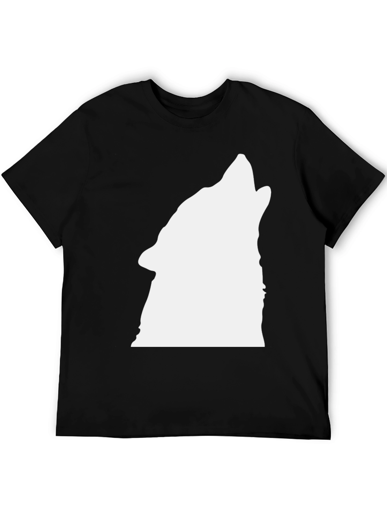 Black Wolf Howl Graphic Tee - Mens Casual Shirt