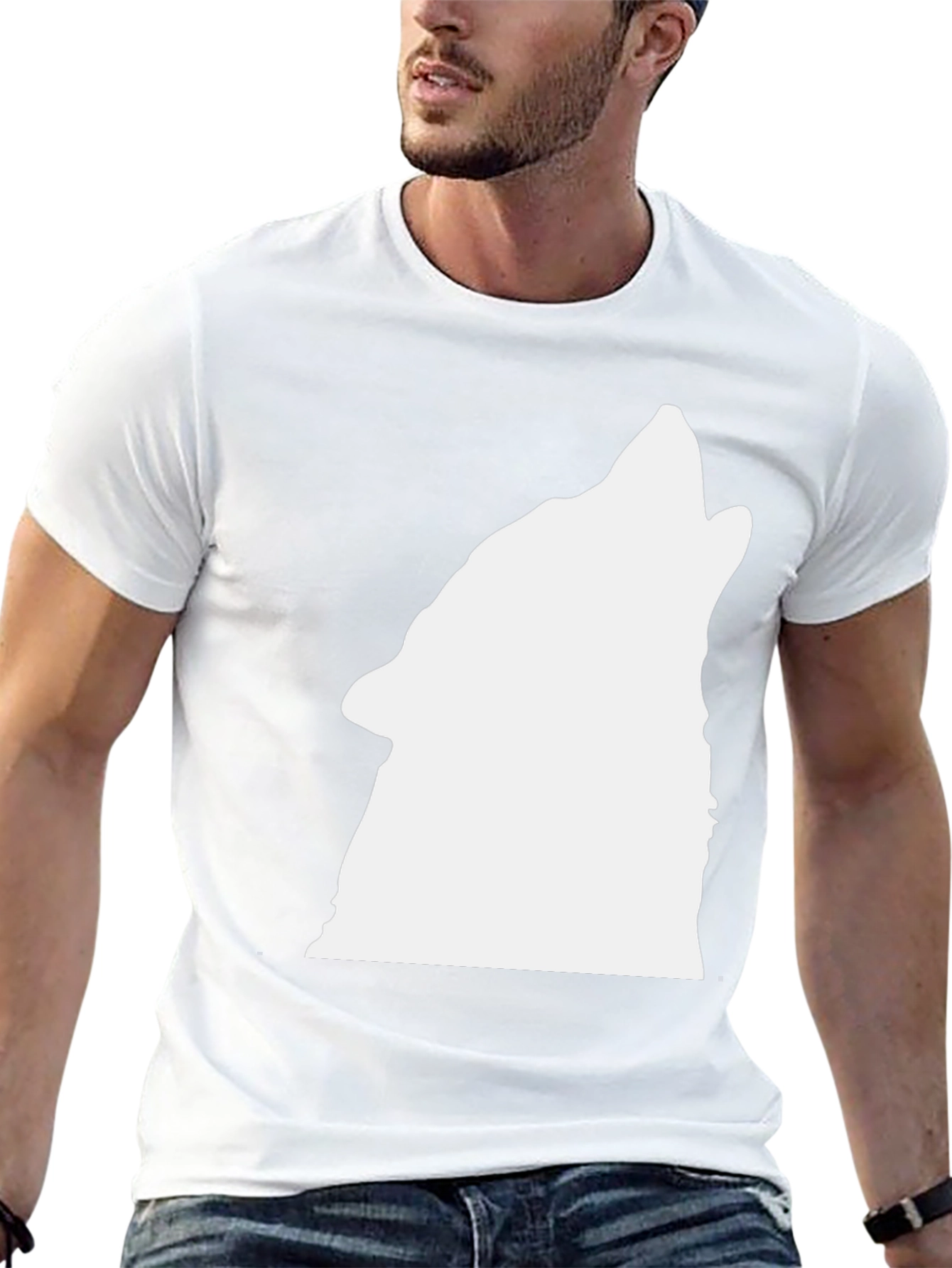 Black Wolf Howl Graphic Tee - Mens Casual Shirt