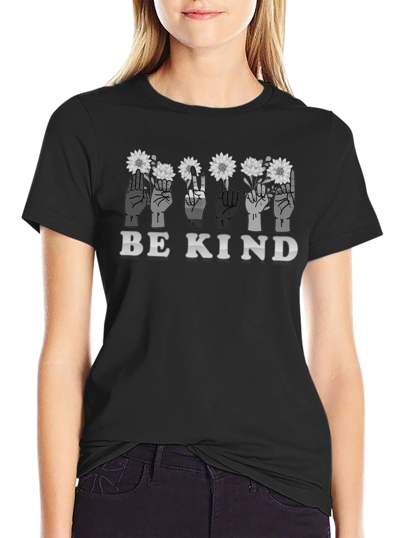 Be Kind Sign Language Graphic T-Shirt