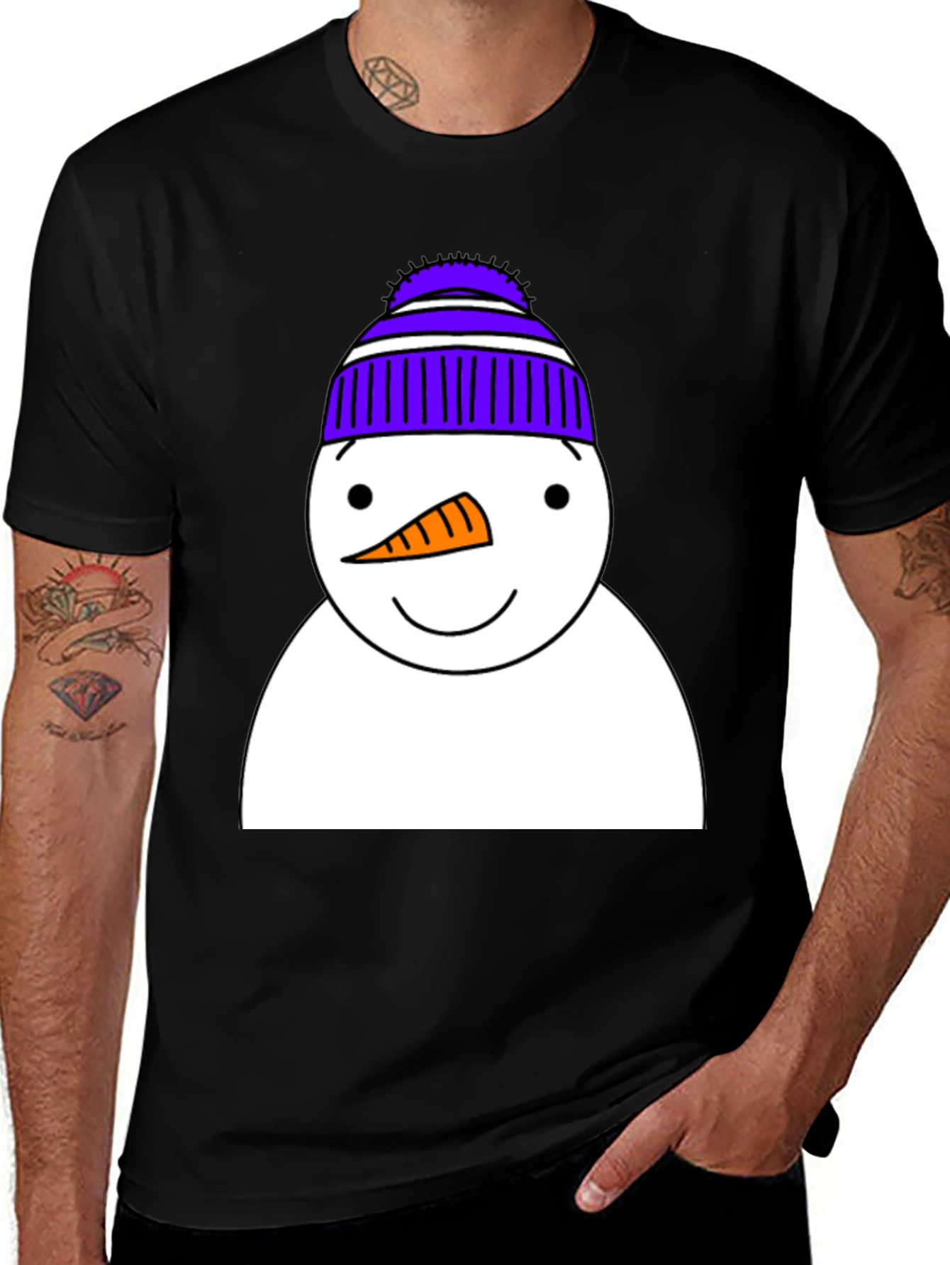 Snowman Graphic Tee - Festive Winter Apparel