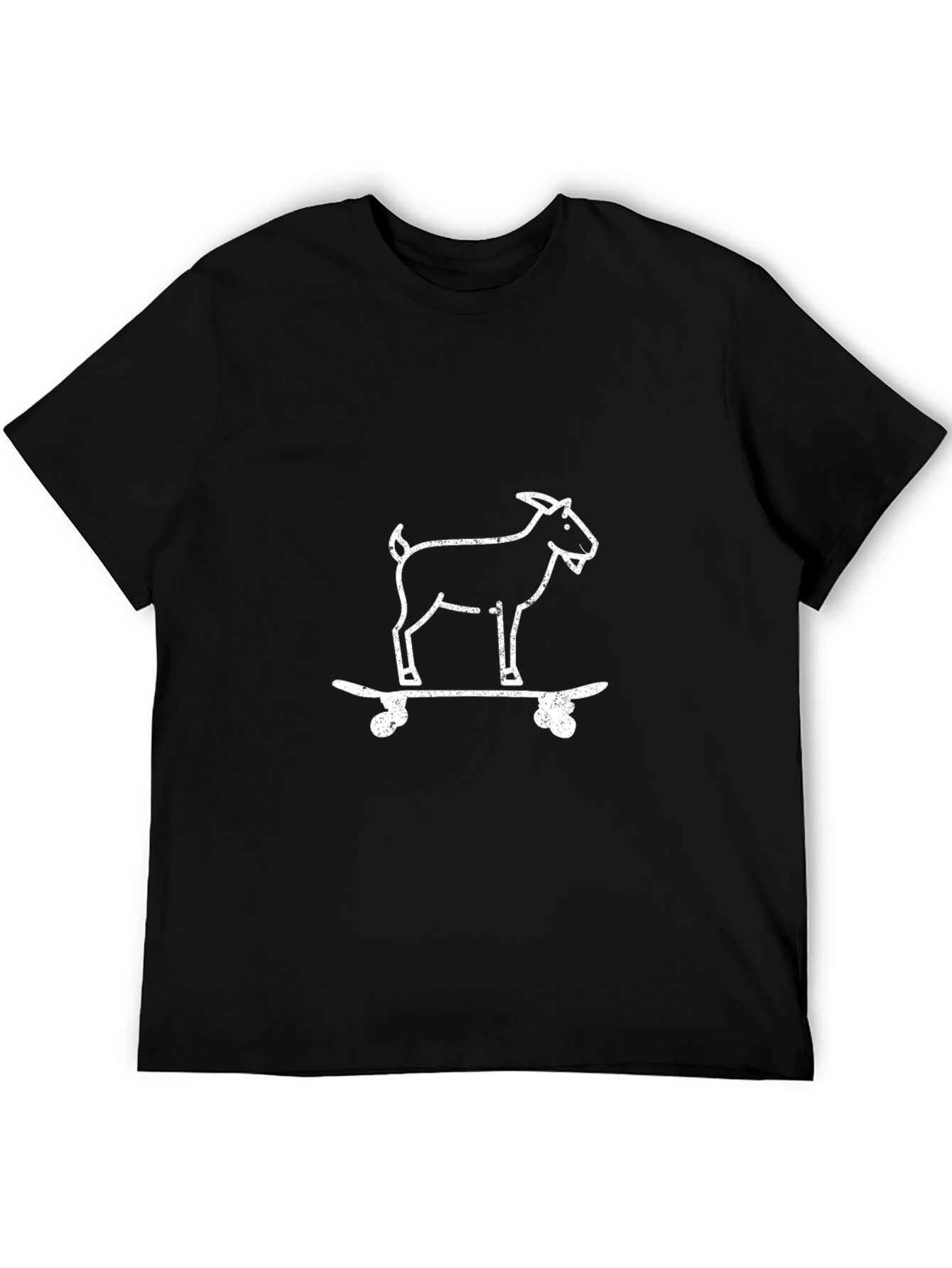 Goat Skateboarder Graphic Tee - Black
