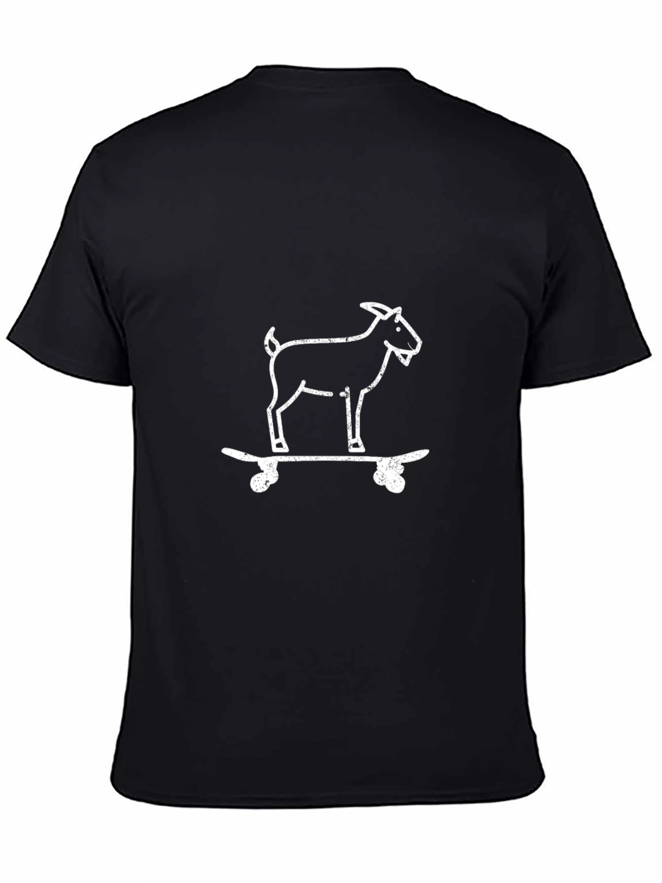 Goat Skateboarder Graphic Tee - Black