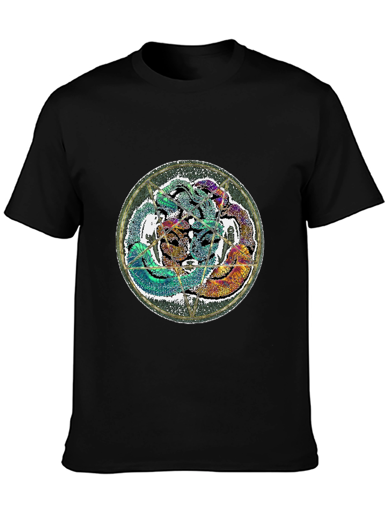 Mystic Snake Graphic Tee - Black Cotton