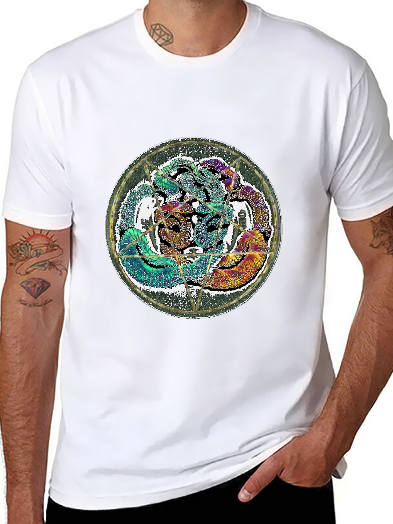 Mystic Snake Graphic Tee - Black Cotton