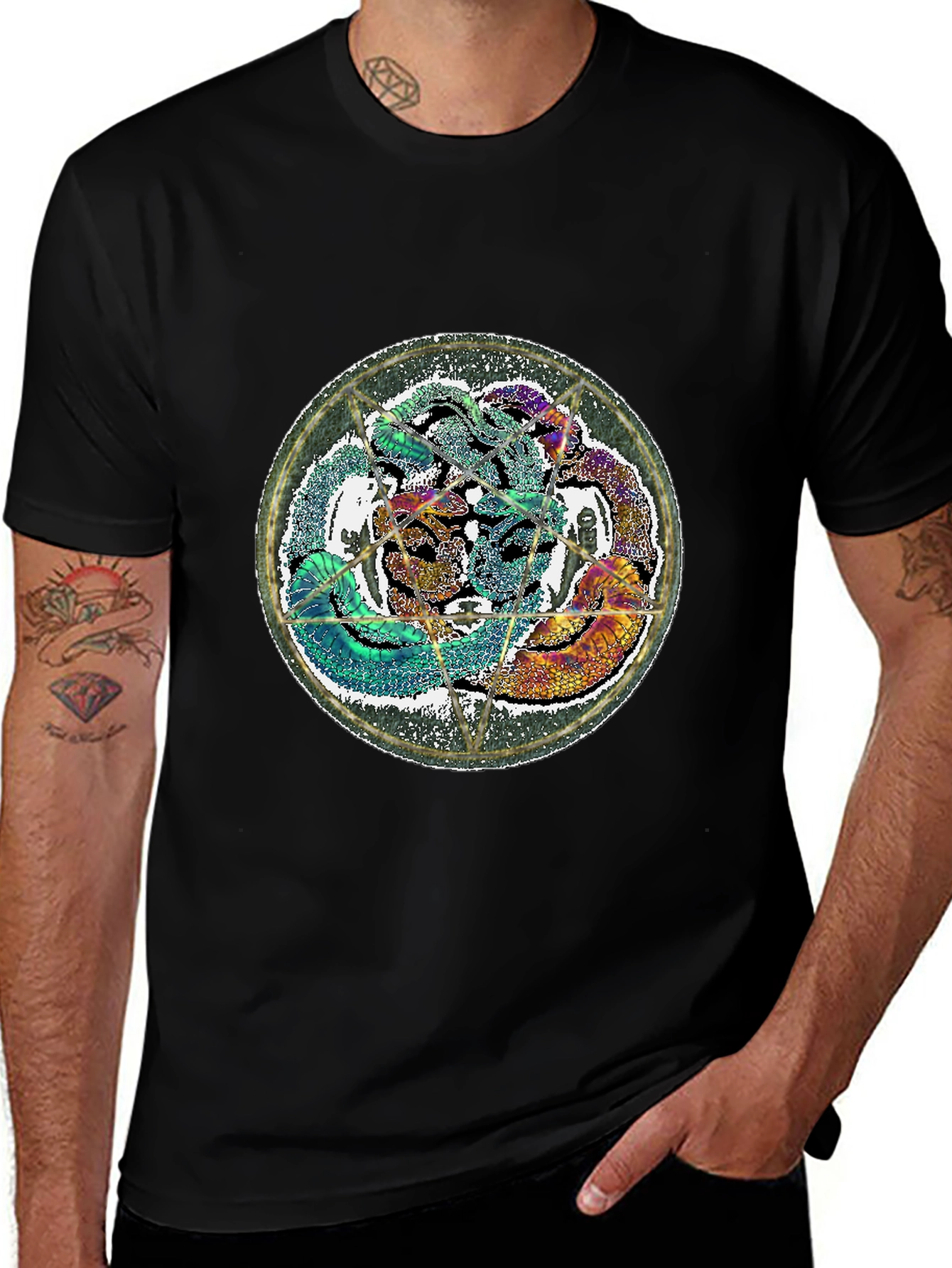 Mystic Snake Graphic Tee - Black Cotton