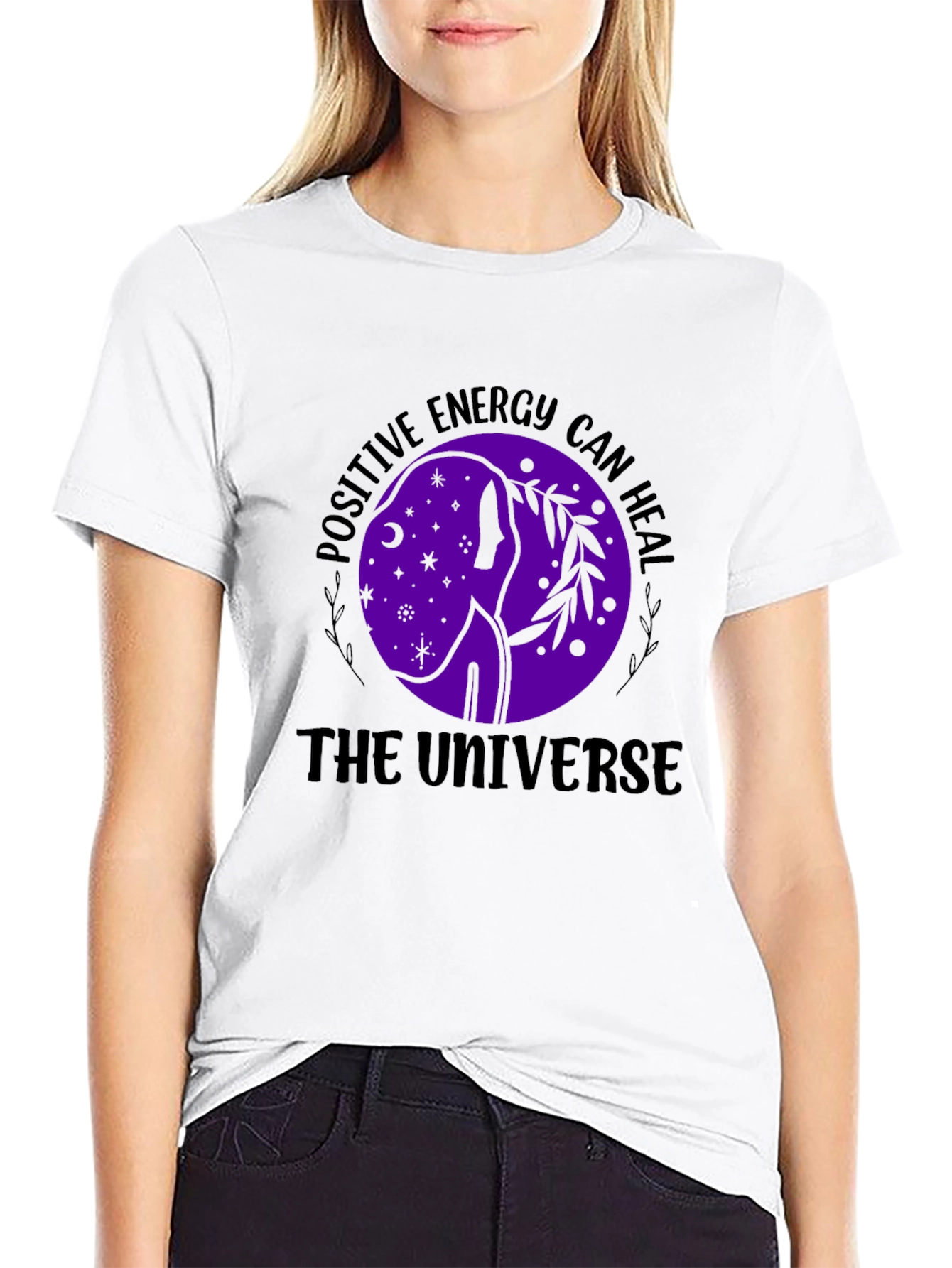 Positive Energy Universe Black Graphic T-Shirt