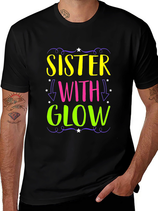 Sister with Glow Black T-Shirt