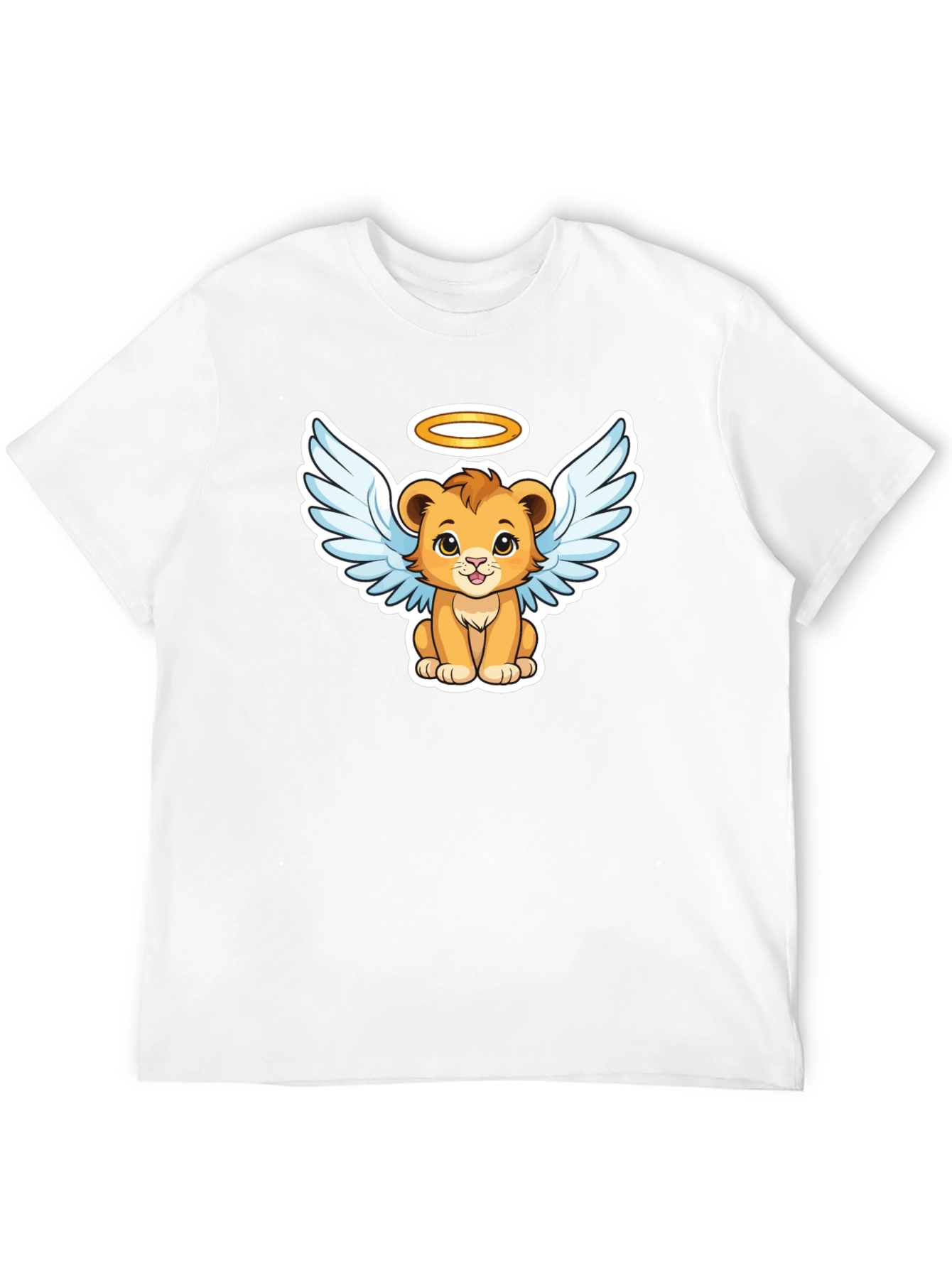 Angel Lion Graphic Tee - Cute Cartoon Lion Shirt
