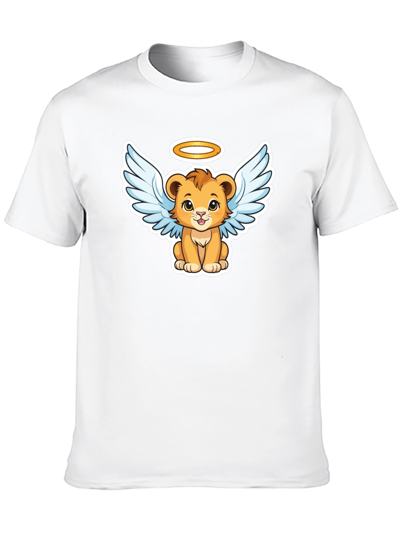 Angel Lion Graphic Tee - Cute Cartoon Lion Shirt