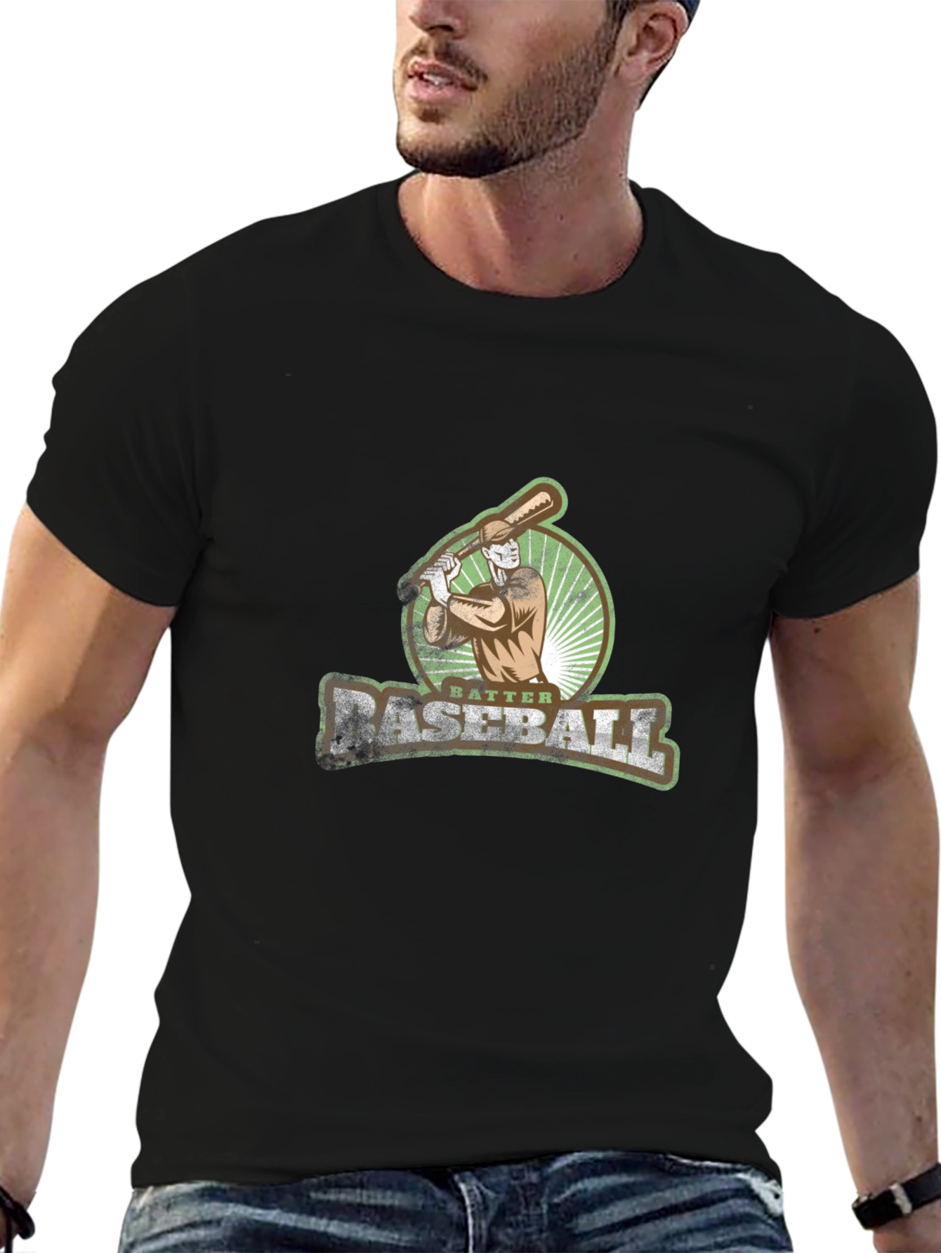 Batter Up Baseball Graphic Tee - Classic Black