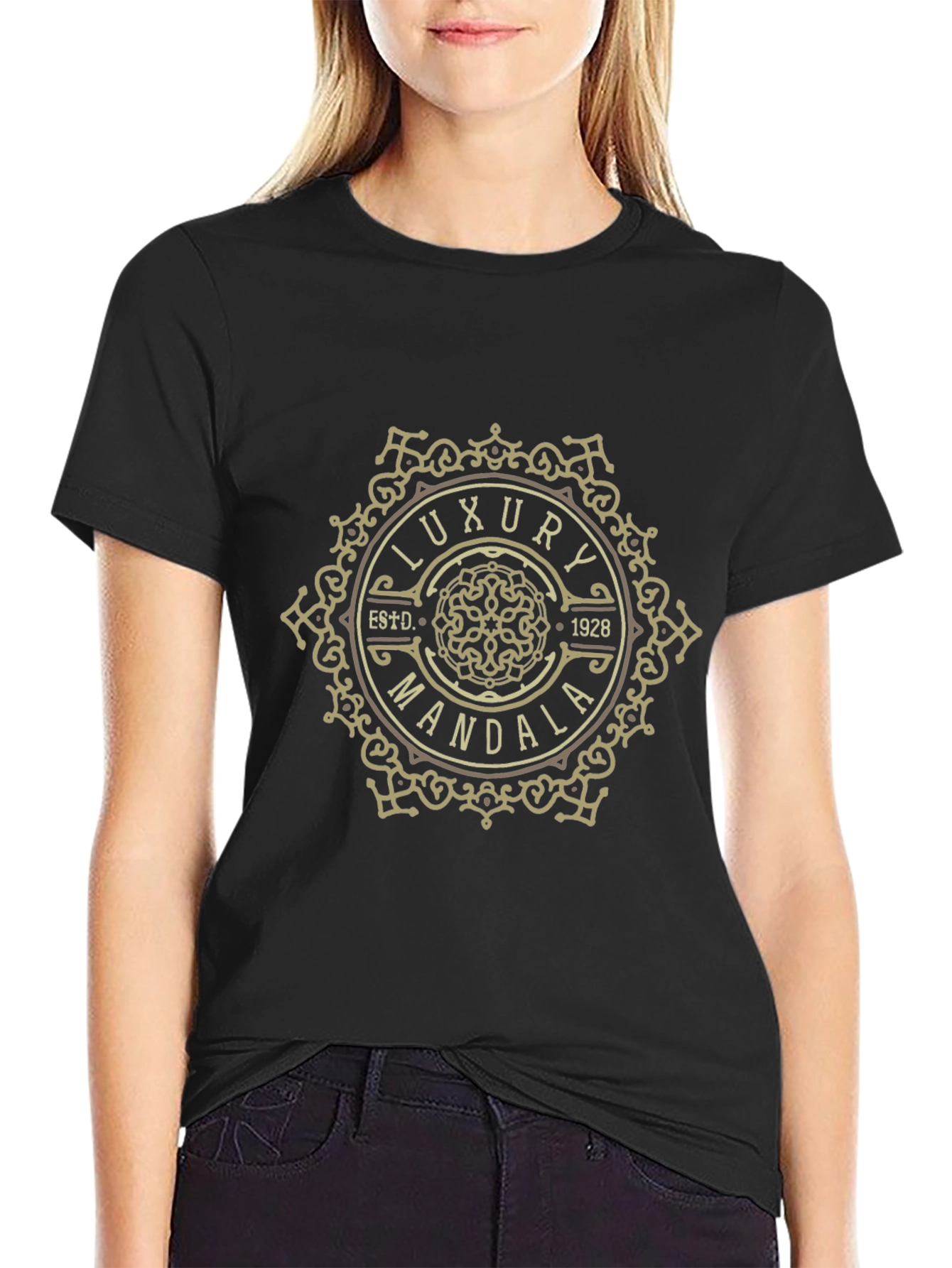 Luxury Mandala Graphic Tee - Black