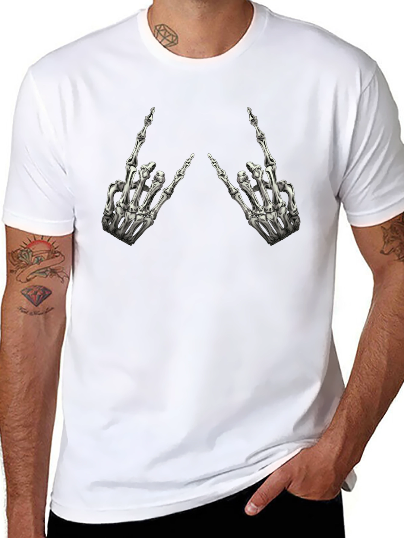 Rock On Skeleton Hand Graphic Tee