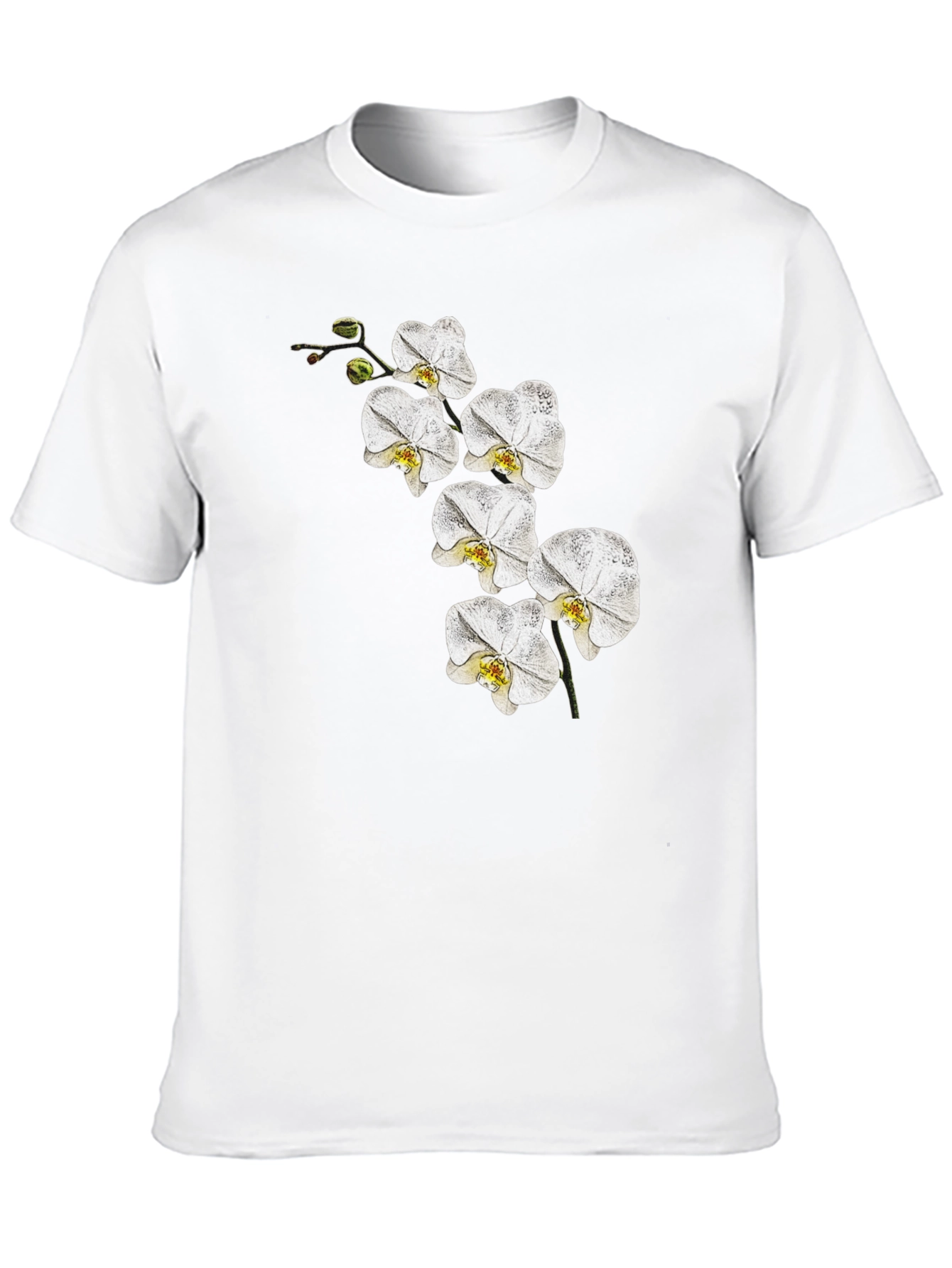 Orchid Flower Graphic T-Shirt - Classic Black