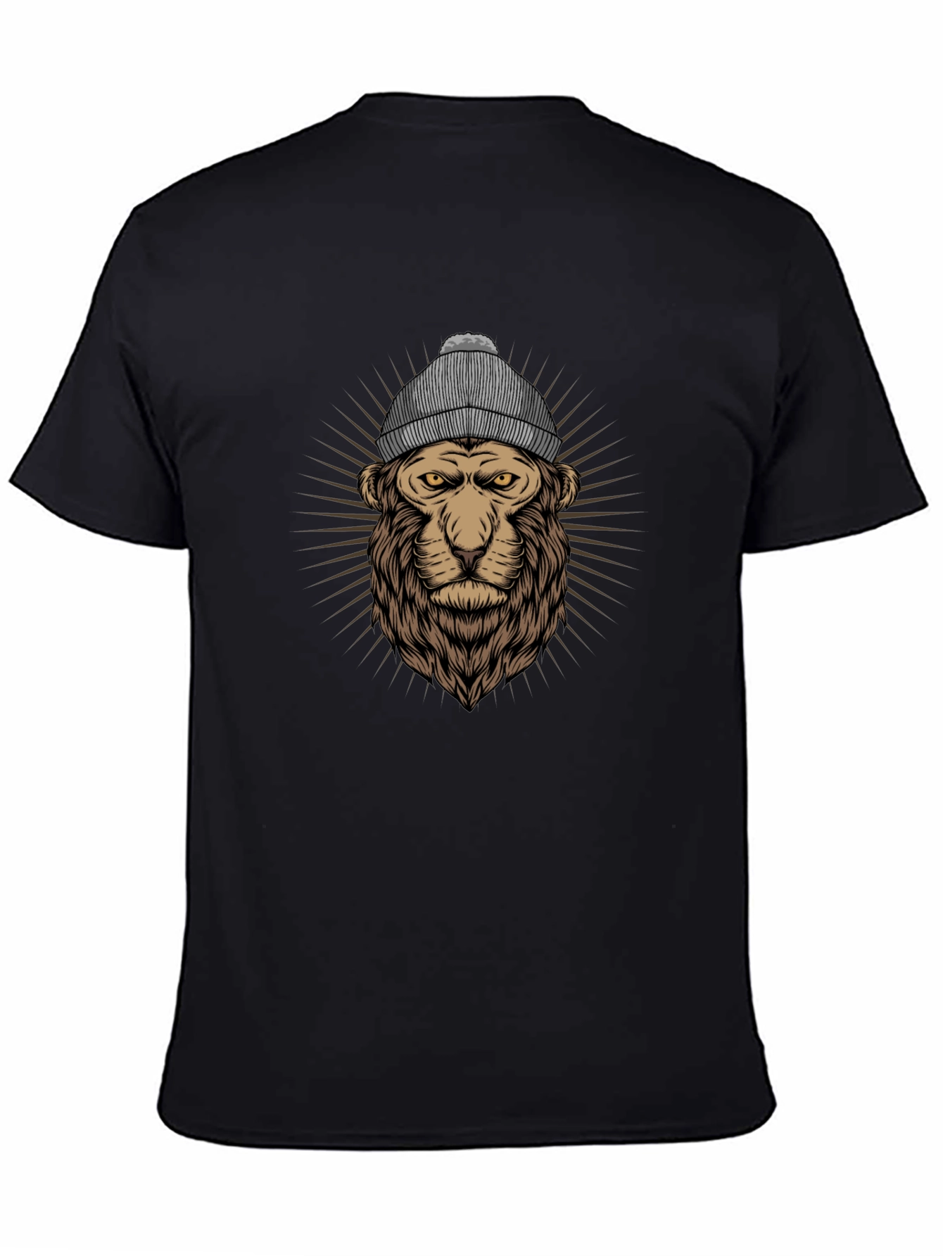 Lion in Beanie Graphic T-Shirt - Cool Streetwear