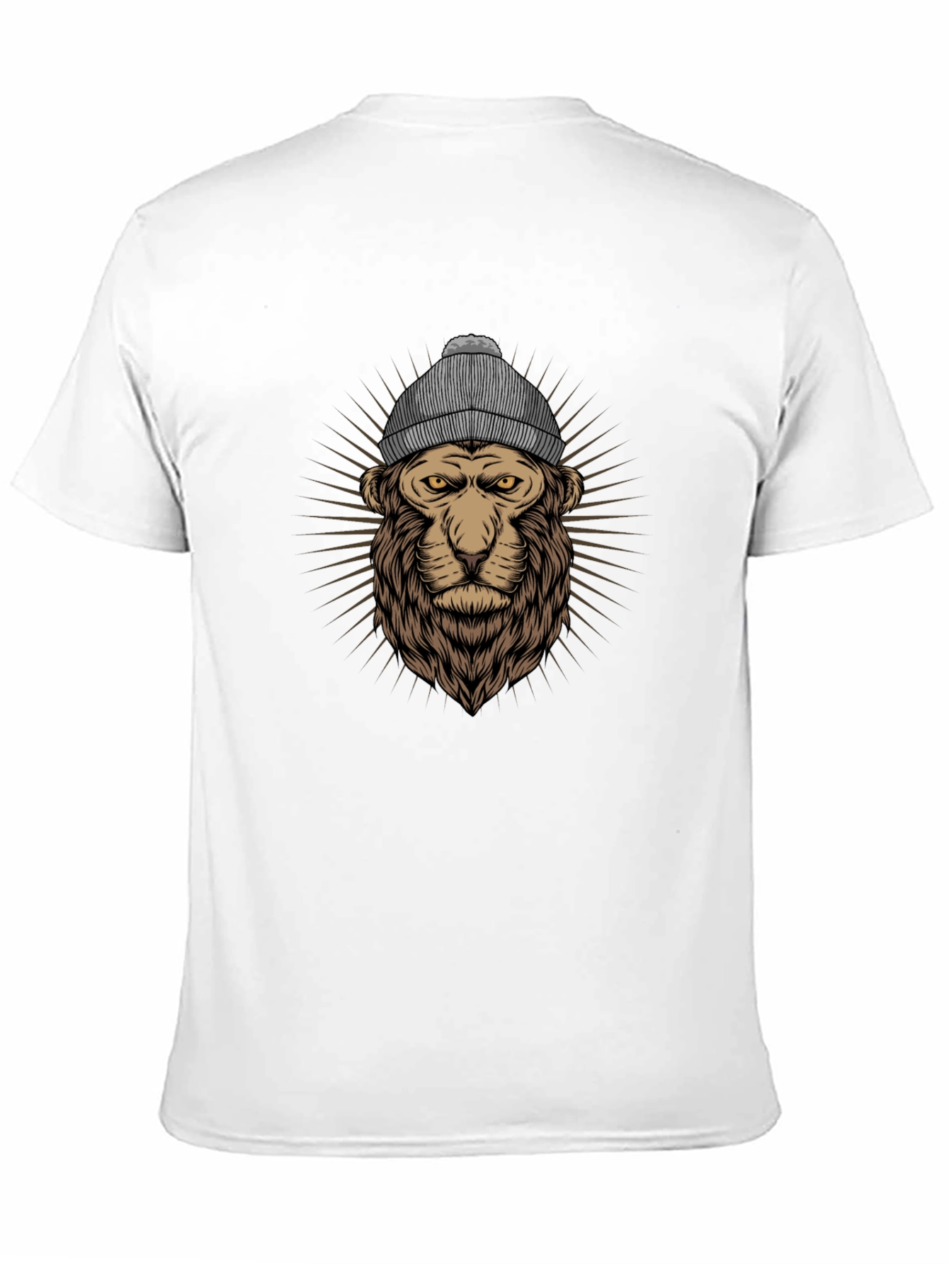 Lion in Beanie Graphic T-Shirt - Cool Streetwear