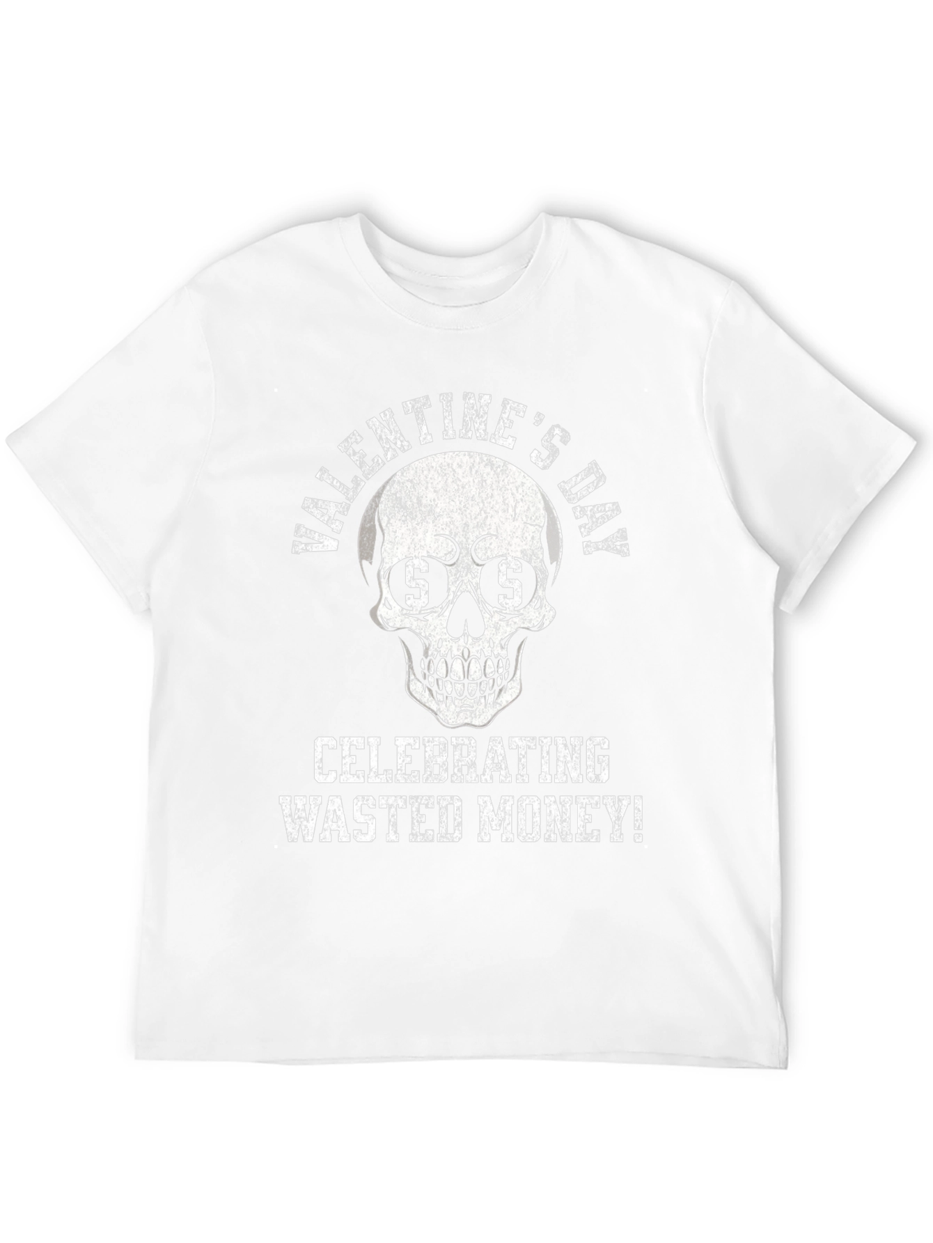 Valentines Day Wasted Money Skull Graphic T-Shirt