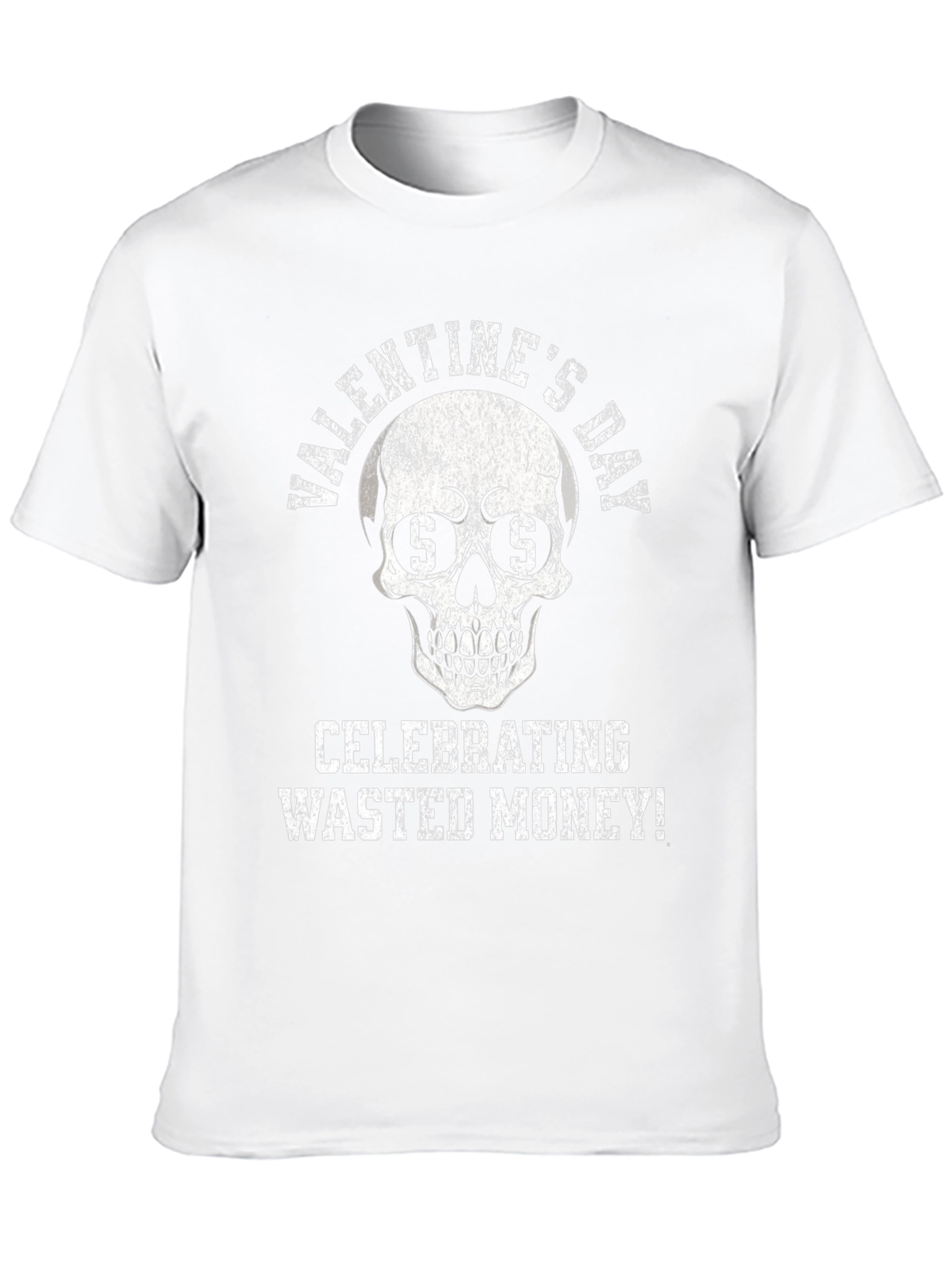 Valentines Day Wasted Money Skull Graphic T-Shirt