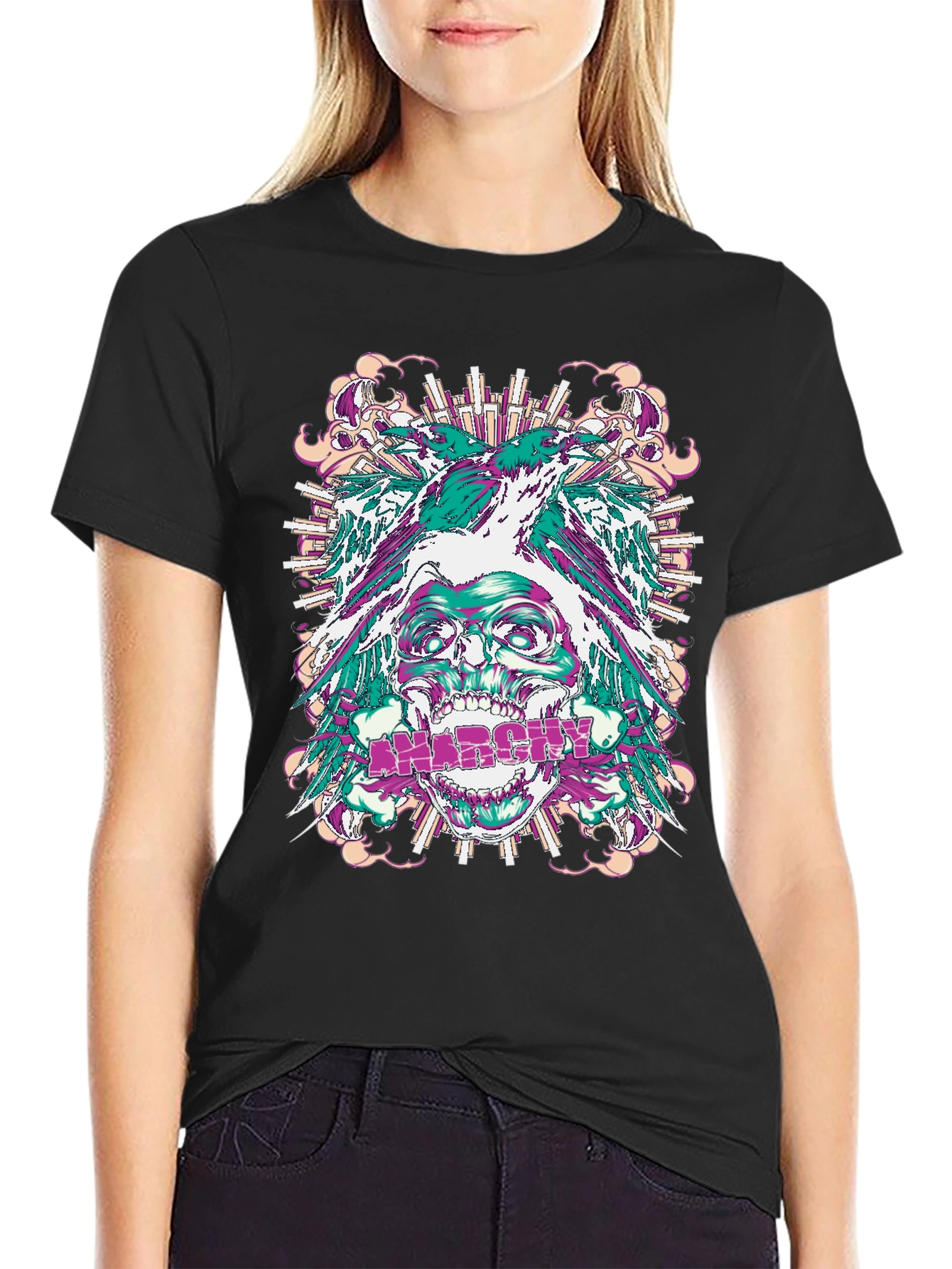 Anarchy Skull Graphic Tee - Bold Streetwear