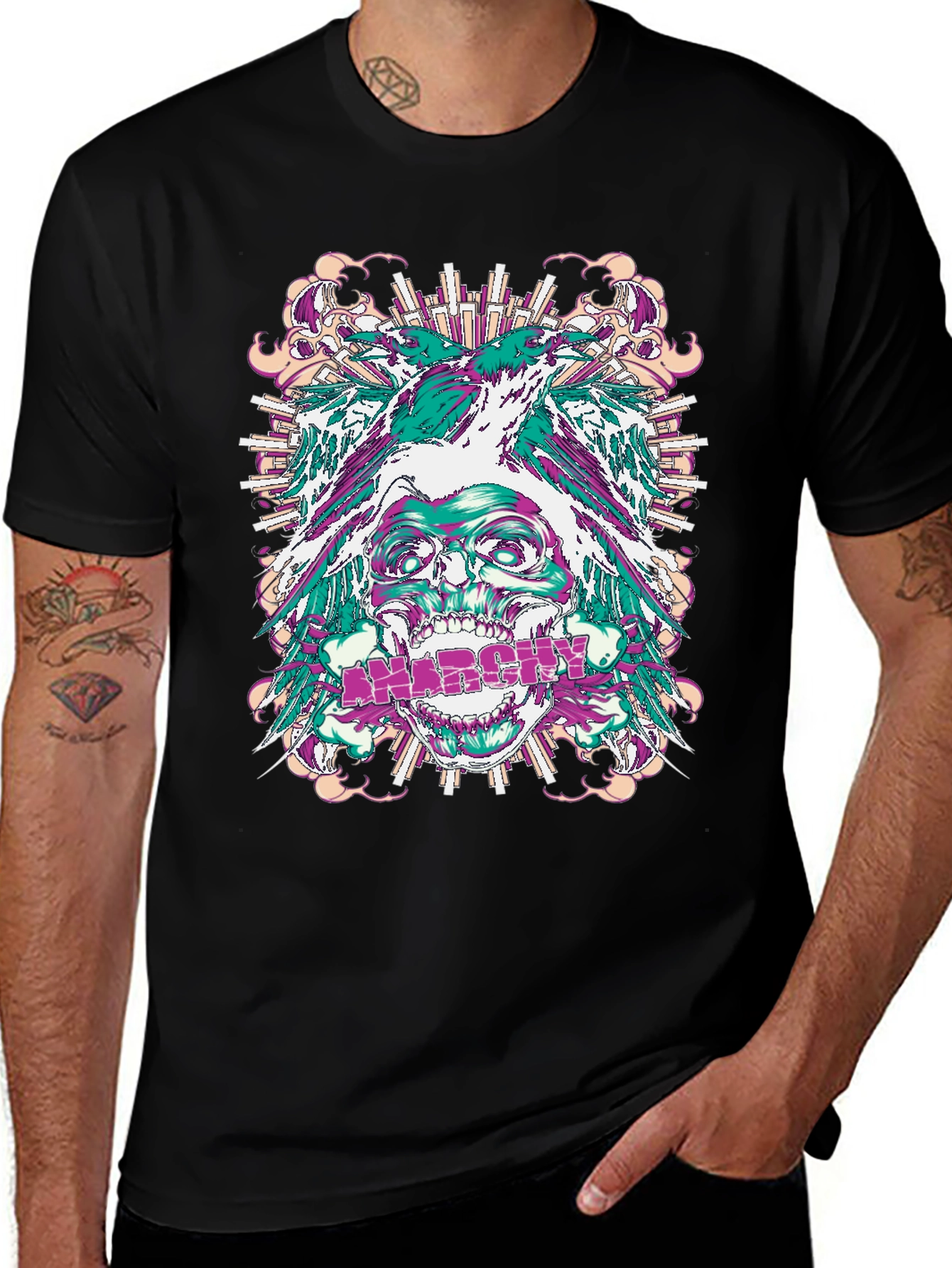 Anarchy Skull Graphic Tee - Bold Streetwear
