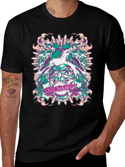 Anarchy Skull Graphic Tee - Bold Streetwear